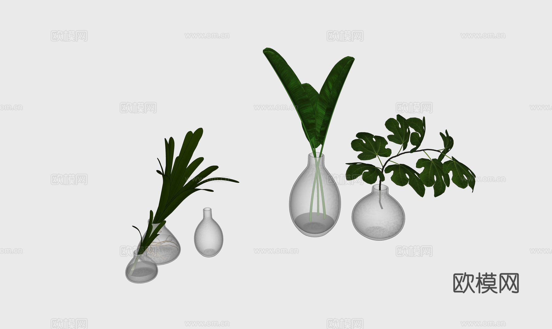 现代装饰摆件雕塑小品  花瓶su模型