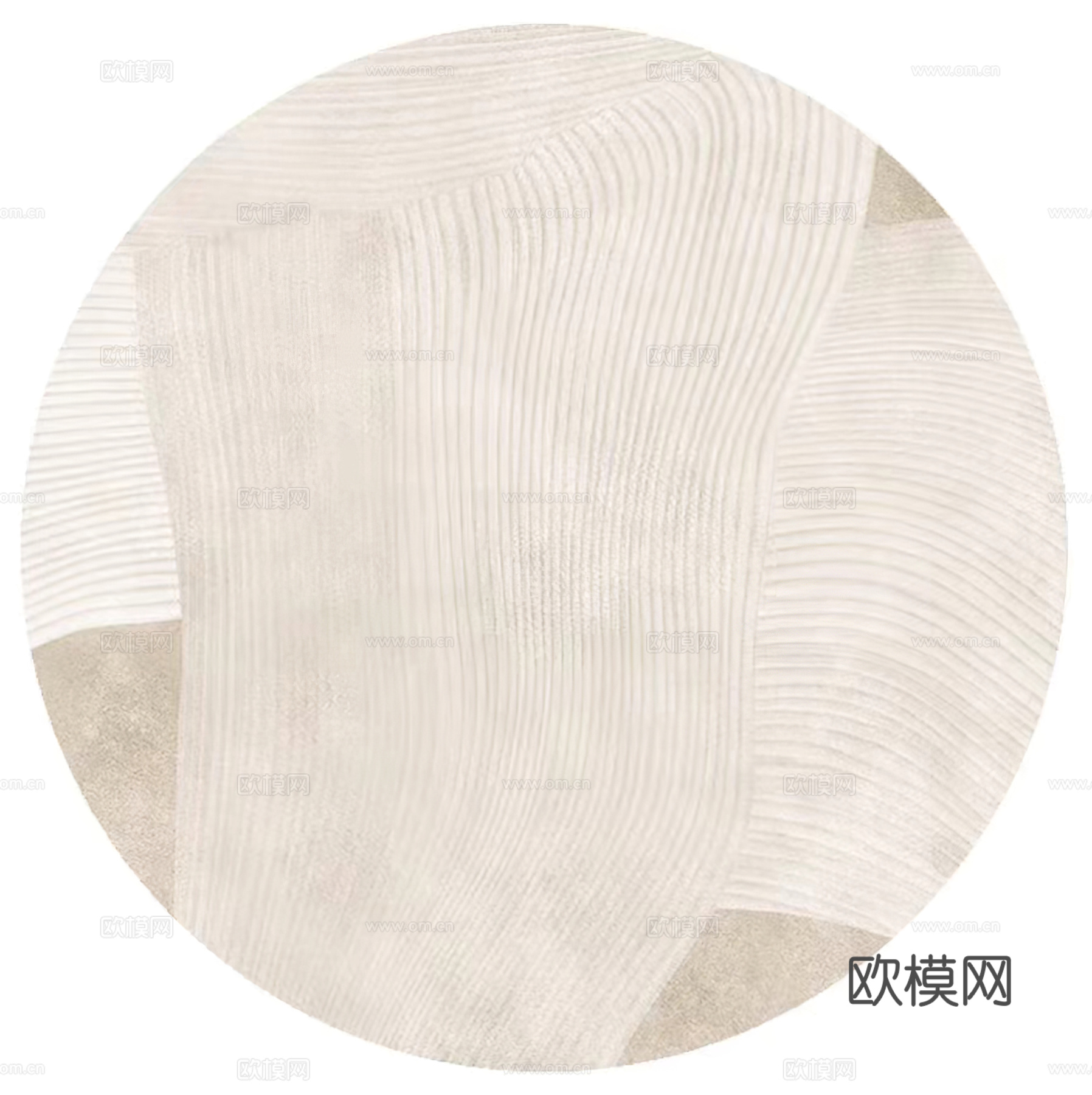 现代奶油风圆形地毯贴图