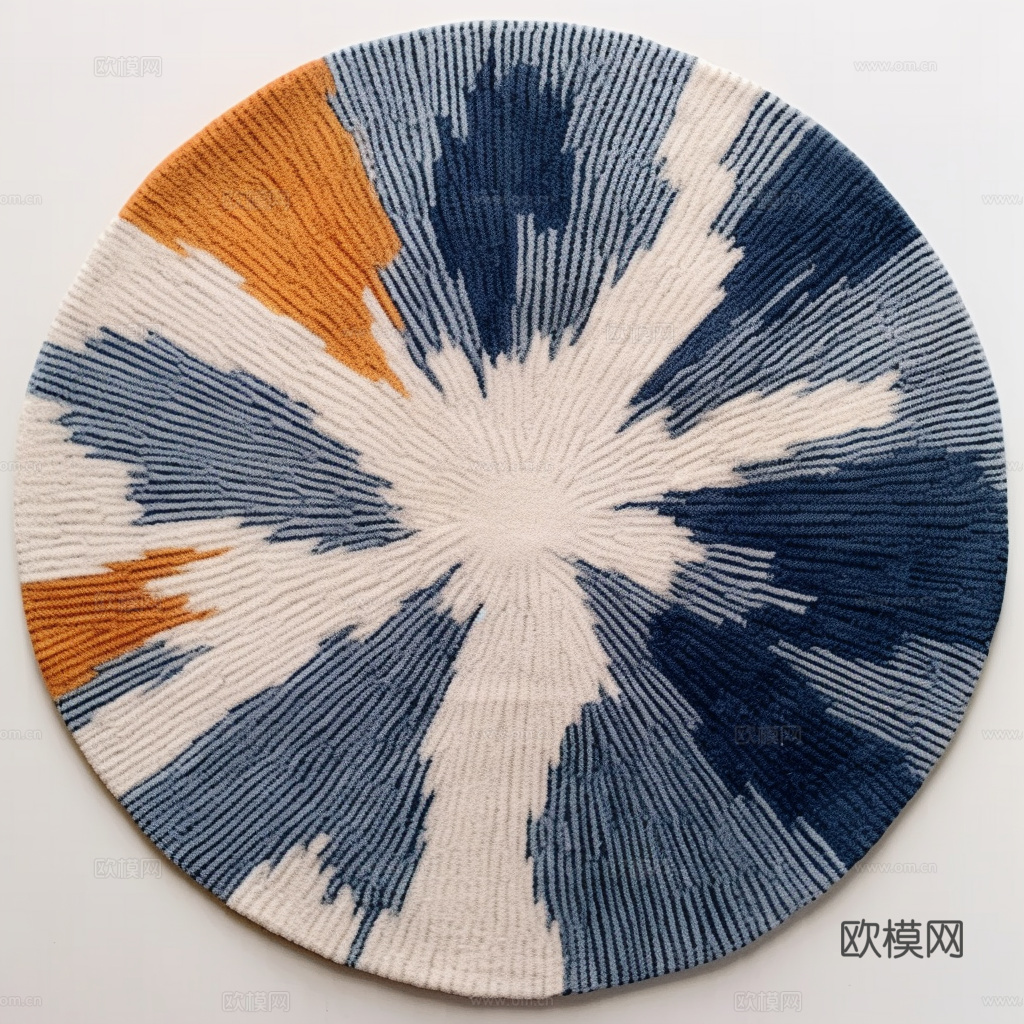 意式轻奢圆形地毯贴图