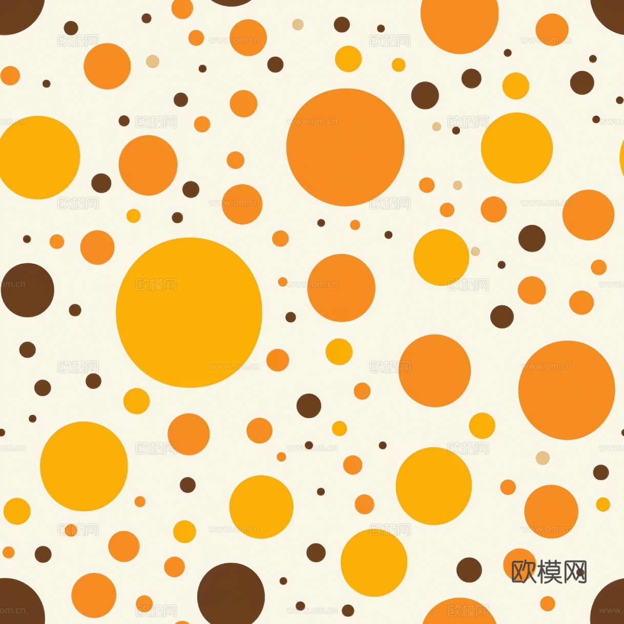 橙色圆点简约纹理墙纸墙布贴图