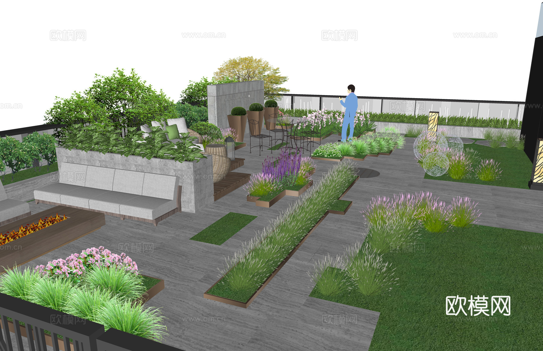 微景观 室内景观 水景 景观 庭院 阳光房 屋顶花园su模型