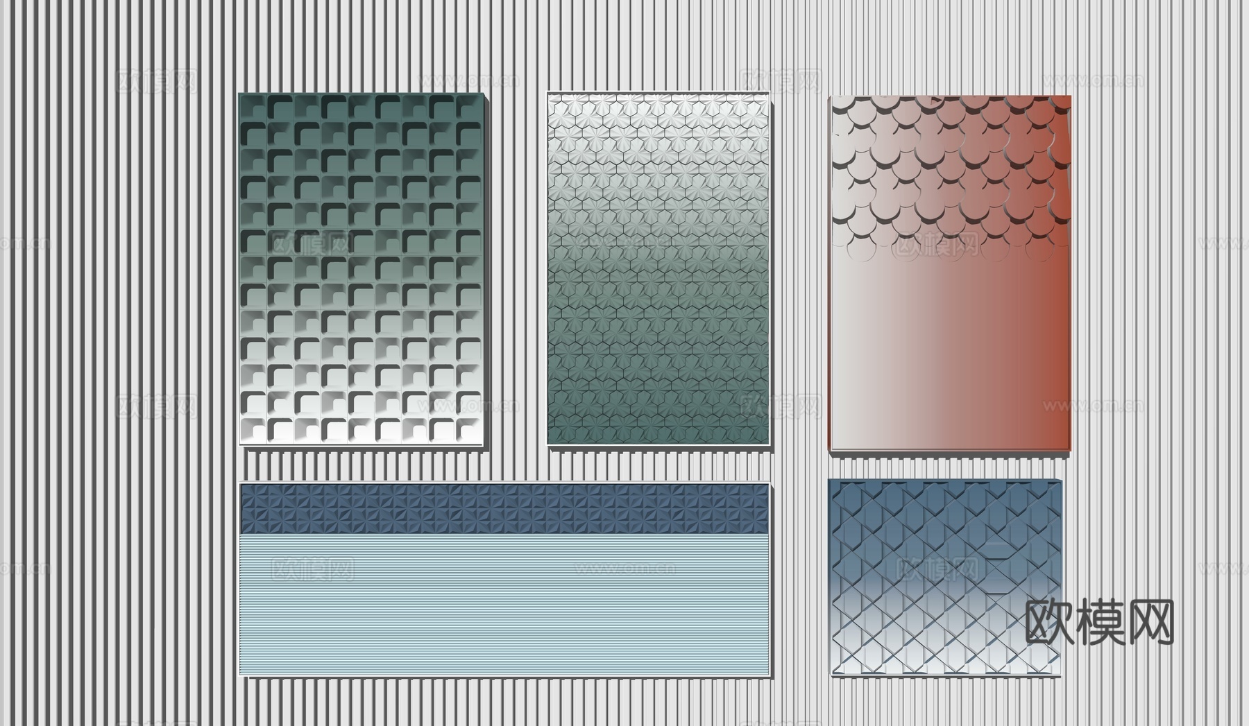 现代立体装饰画su模型