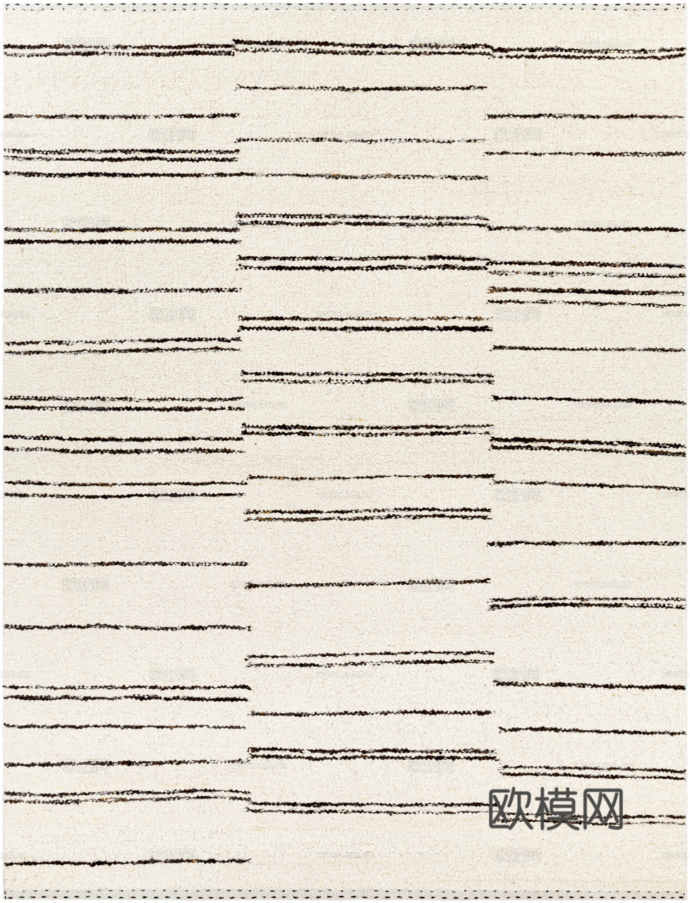 现代简约米灰色条纹地毯贴图