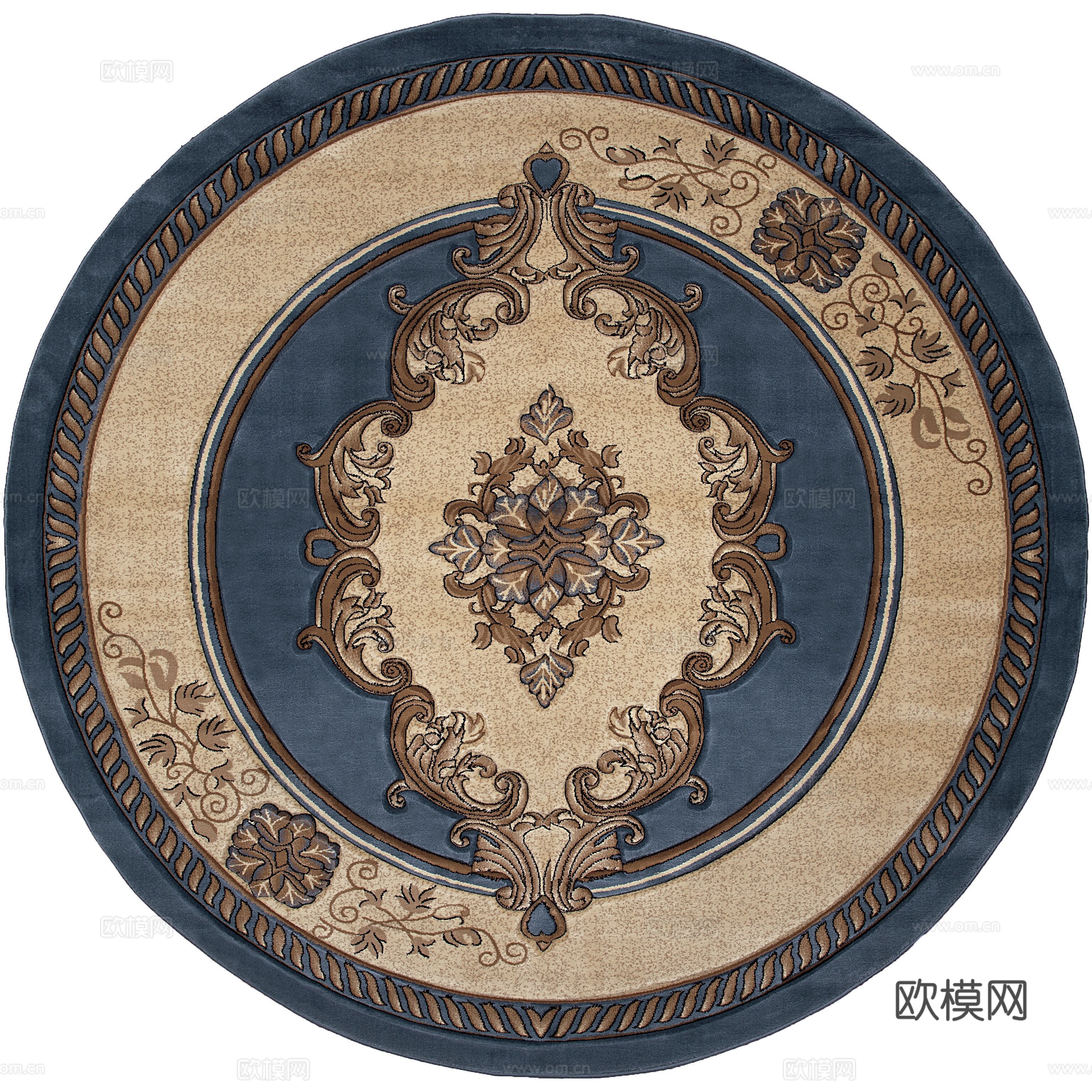 欧式美式圆形地毯贴图