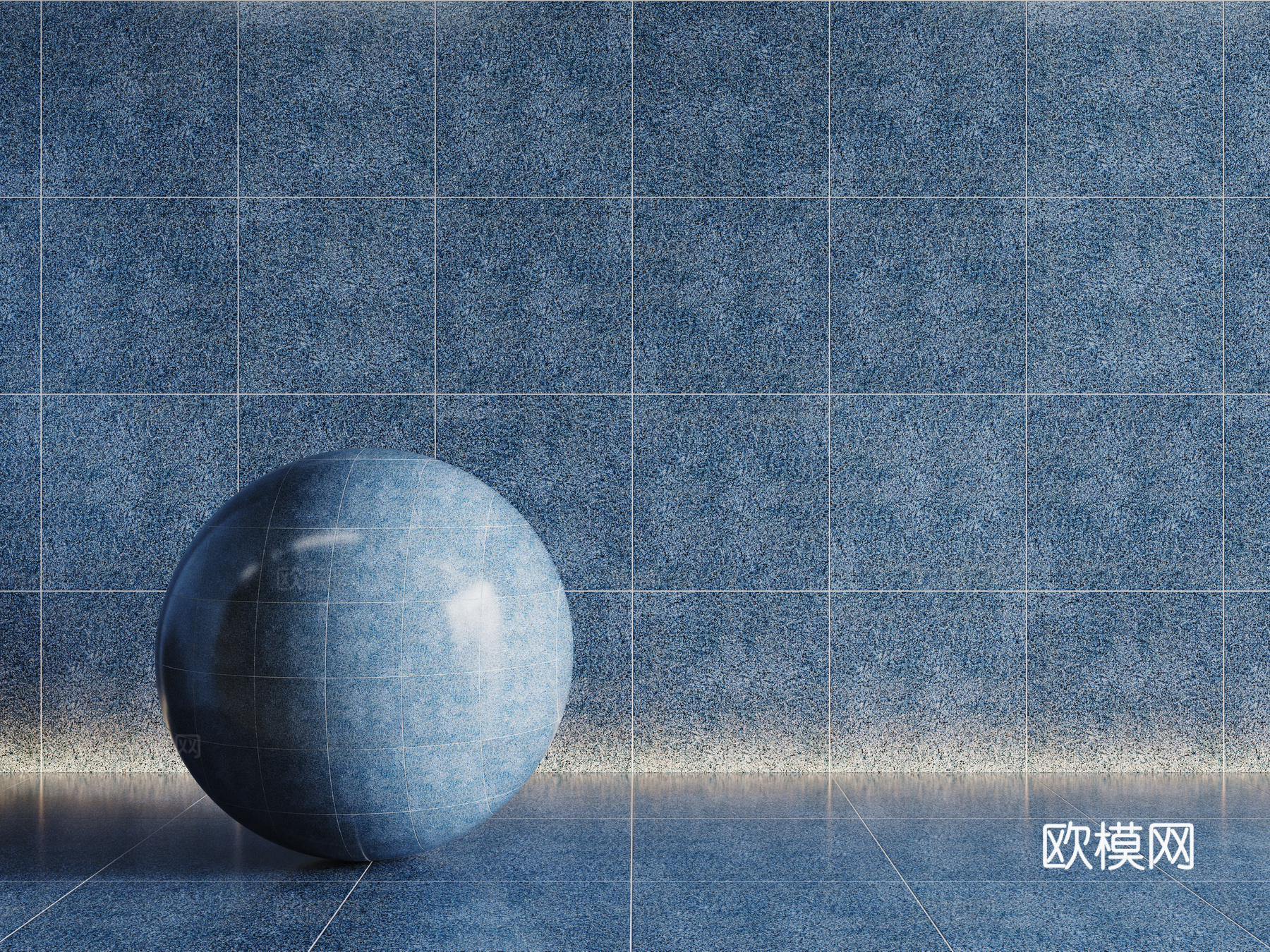 现代蓝色瓷砖 厨房瓷砖 洗手间瓷砖 地砖 墙砖su模型