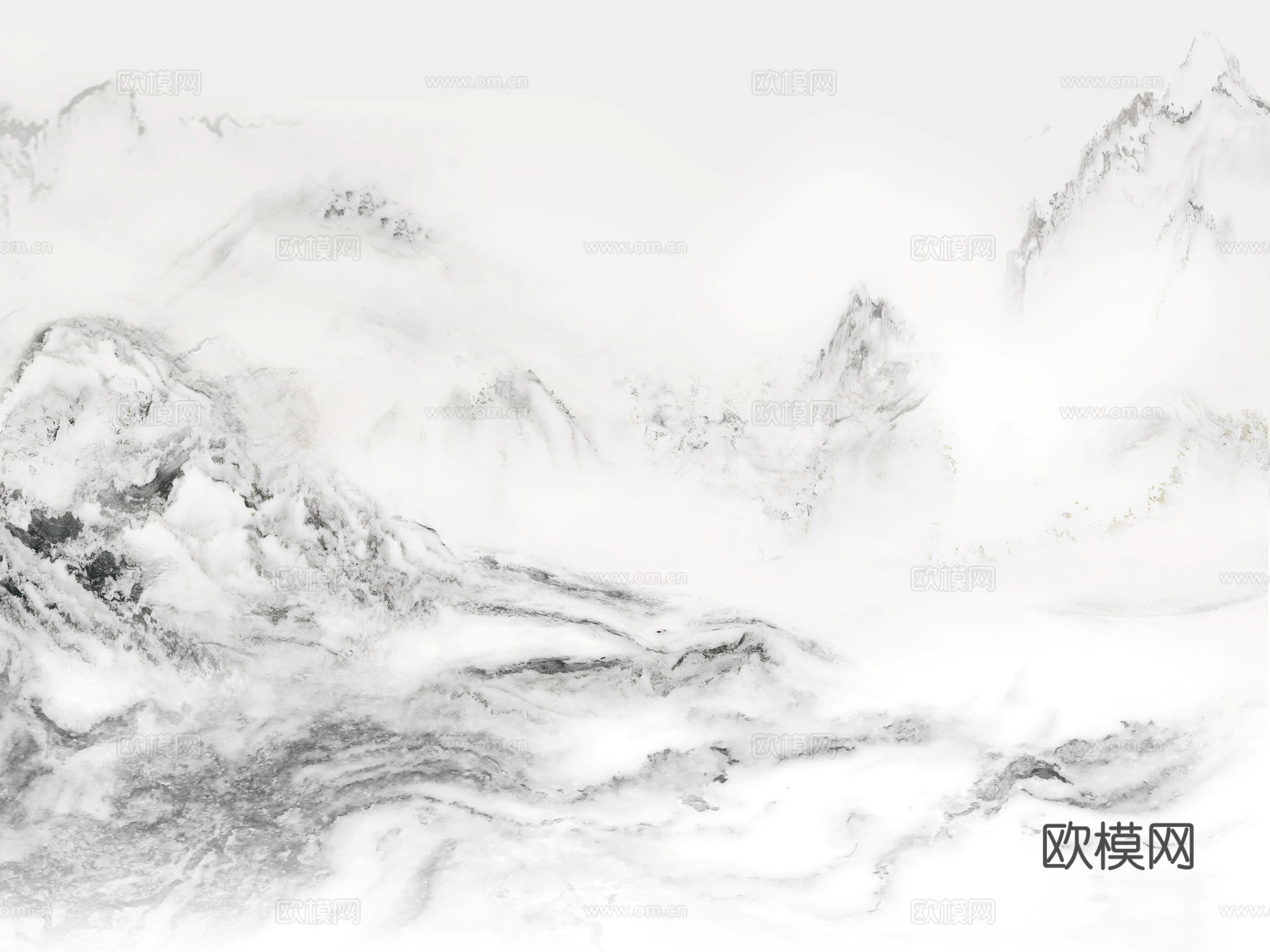 现代新中式大理石 浅色山水大理石岩板