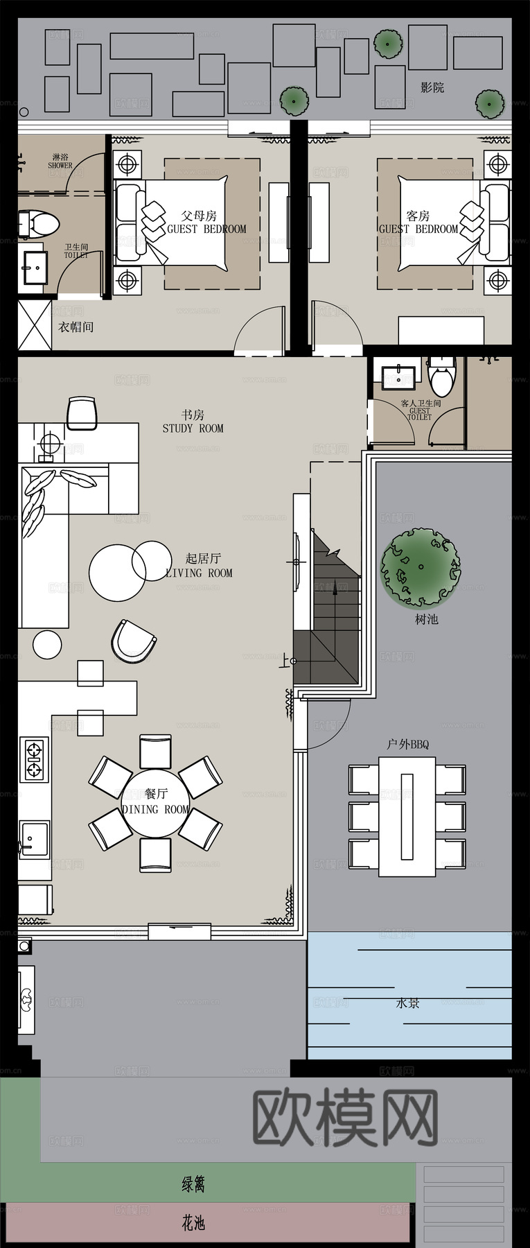 高端别墅 最新全套施工图 效果图合集cad施工图