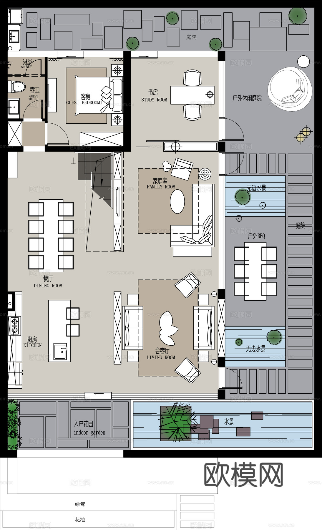 高端别墅 最新全套施工图 效果图合集cad施工图