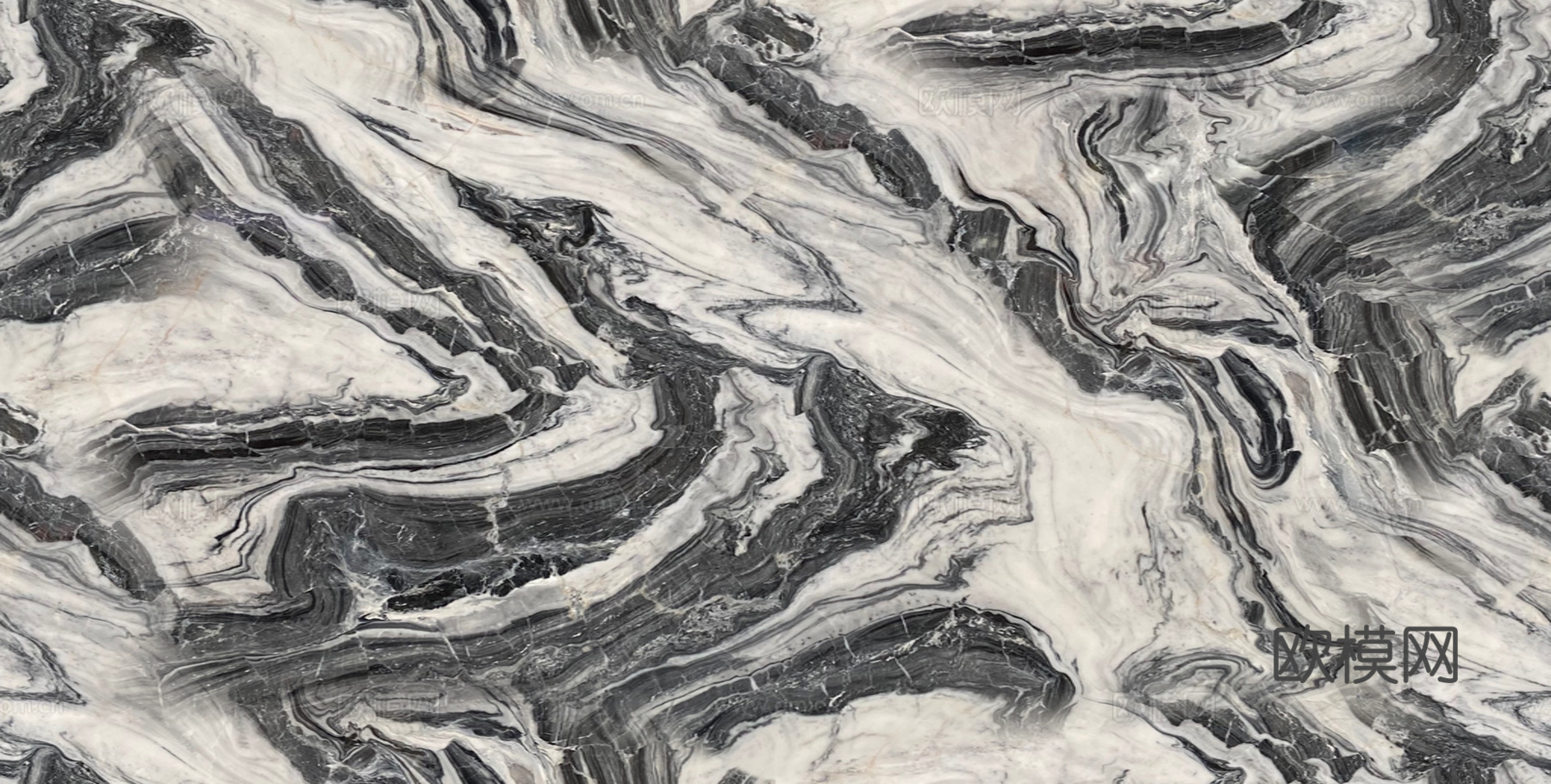 烟雨江南山水纹理大理石岩板