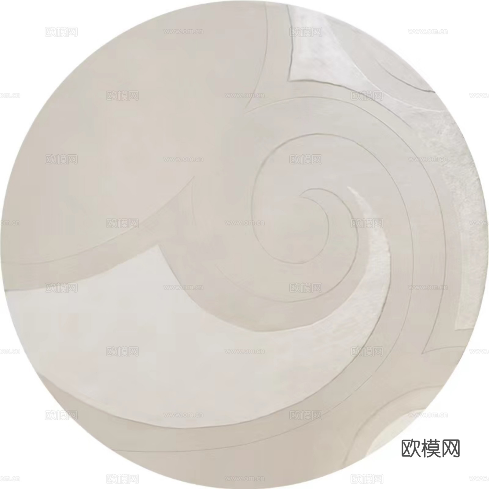 现代奶油风圆形地毯贴图