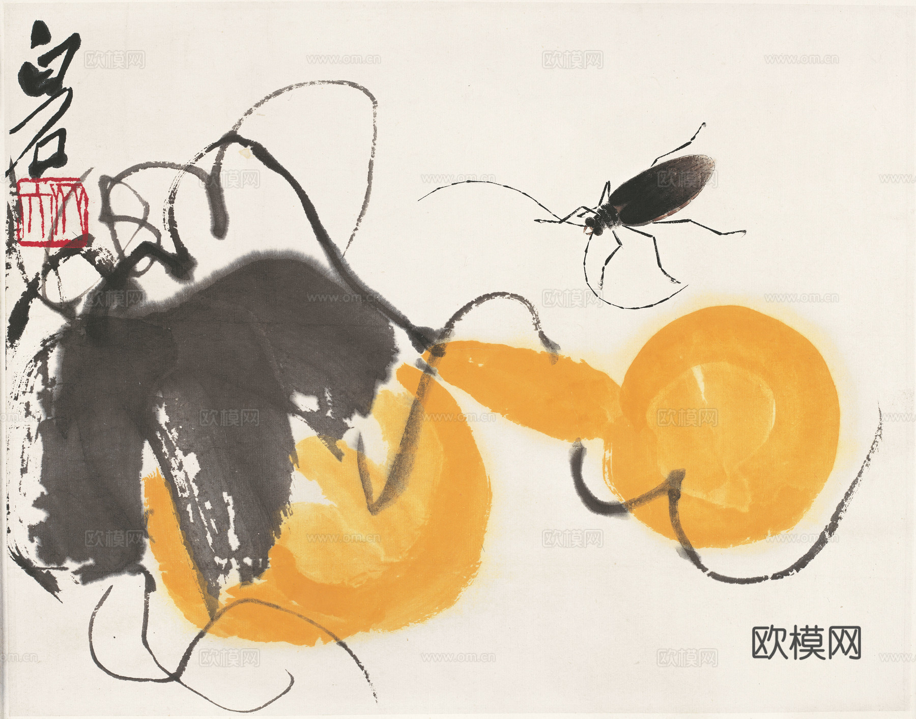 齐白石写意水墨画，近现代水墨画00(52)下载