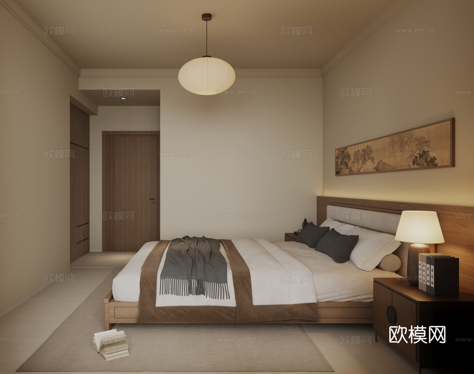 宋代美学主卧主人房客房房间su模型