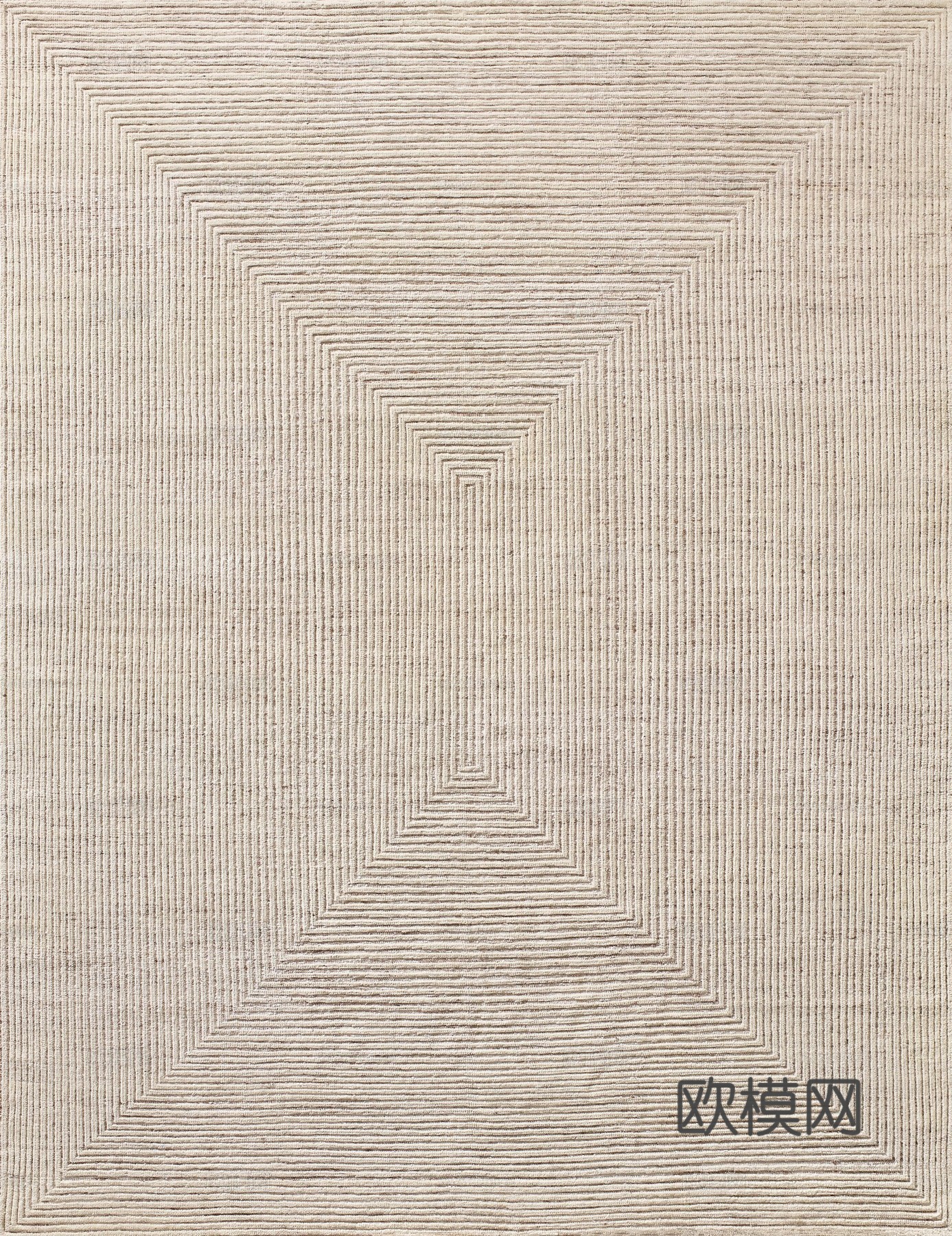 法式奶油条纹地毯 米色条纹肌理地毯