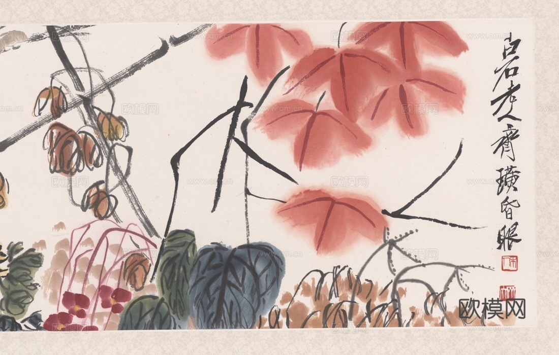 齐白石写意水墨画，近现代水墨画 TY1202001-01-0下载