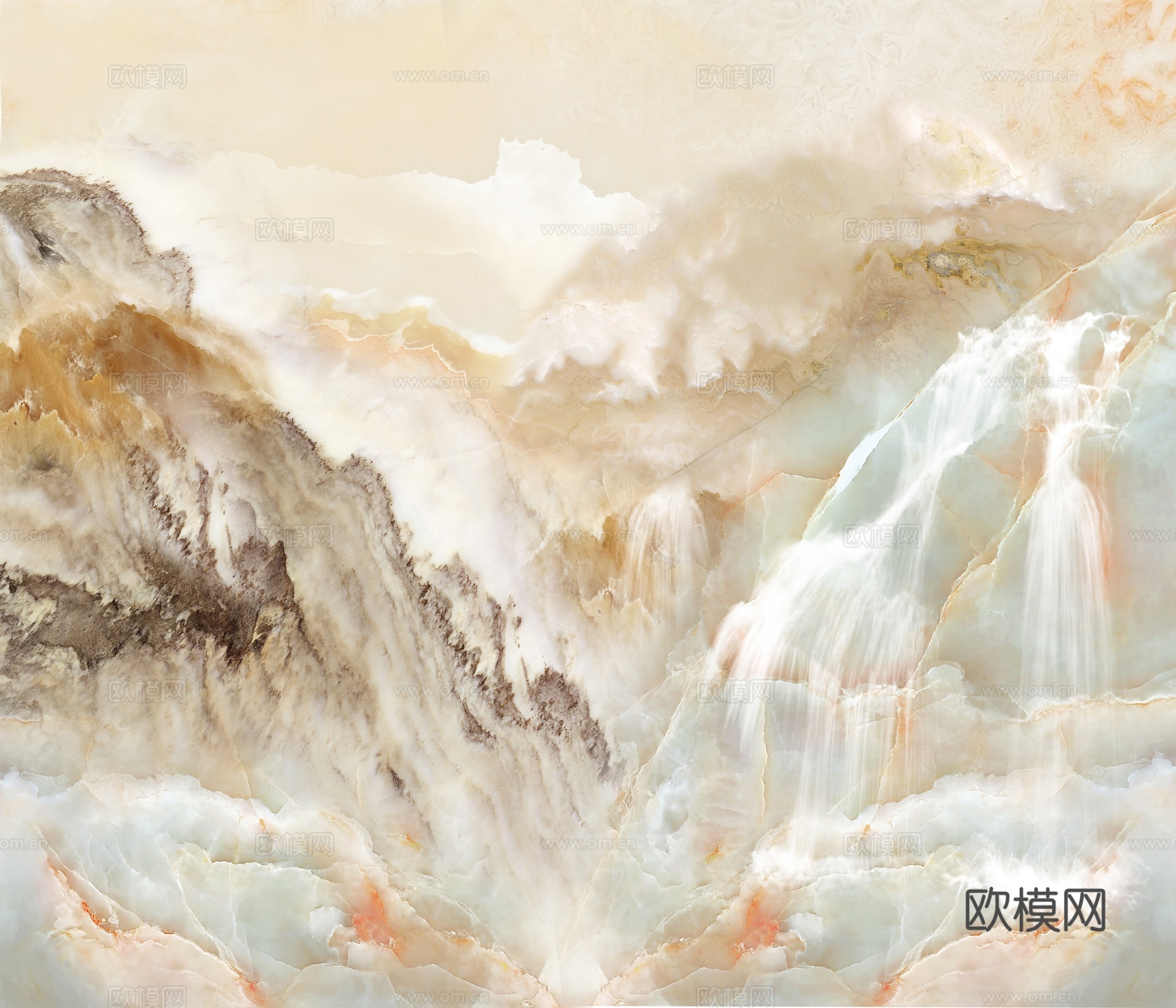 中式轻奢山水大理石 山脉风景大理石贴图