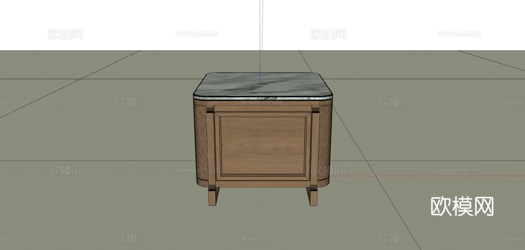 现代轻奢创意床头柜su模型