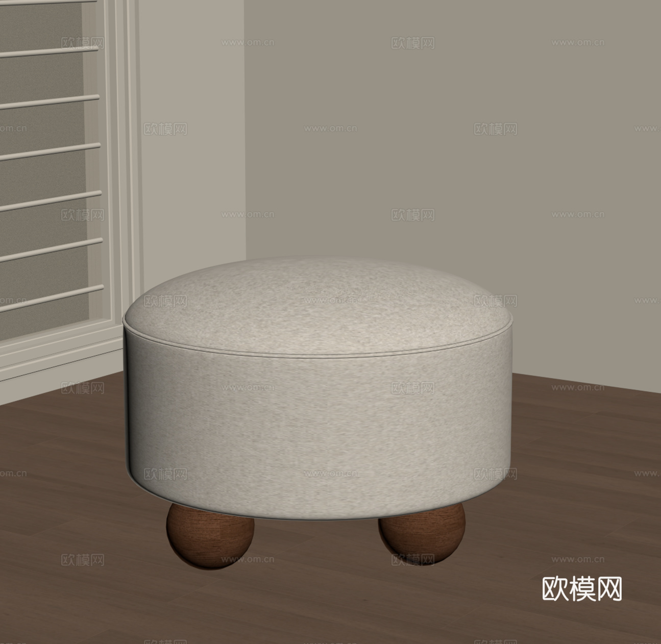 现代中古凳子 换鞋凳su模型