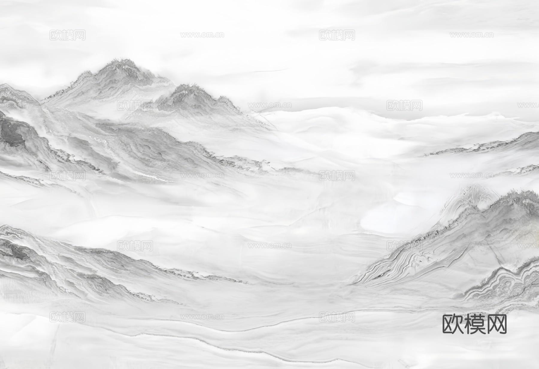 烟雨江南山水纹理大理石岩板