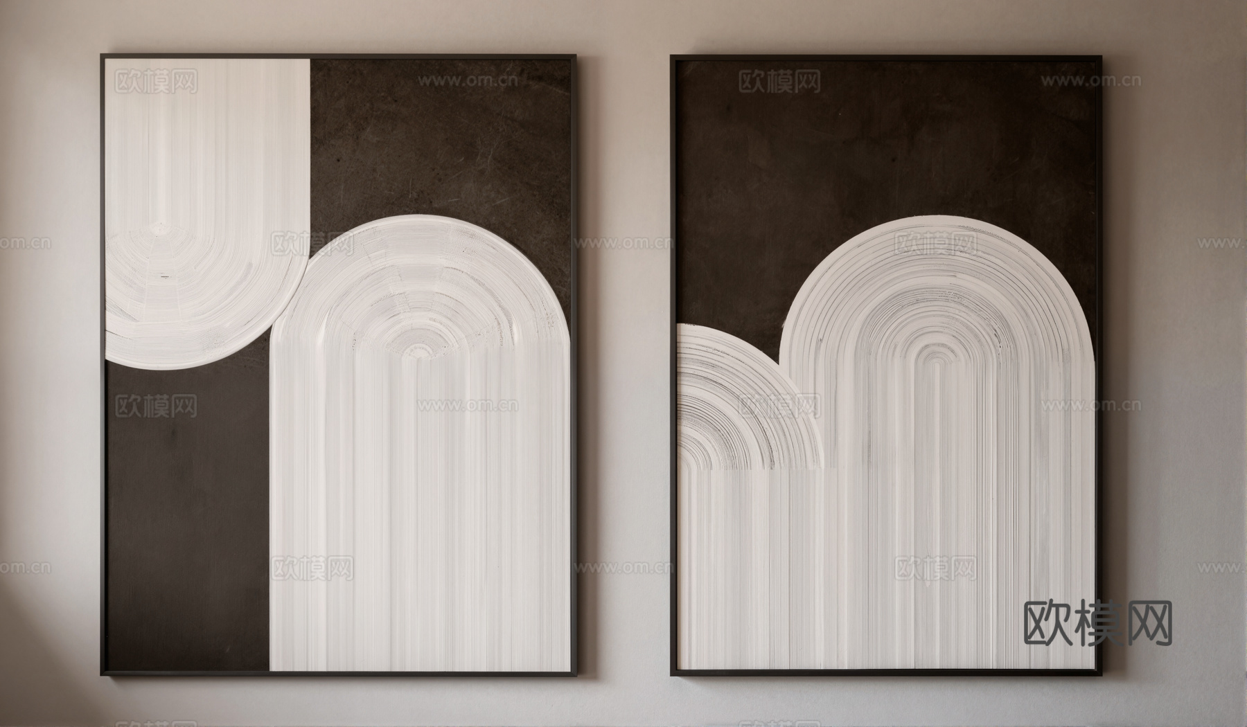 现代抽象挂画su模型