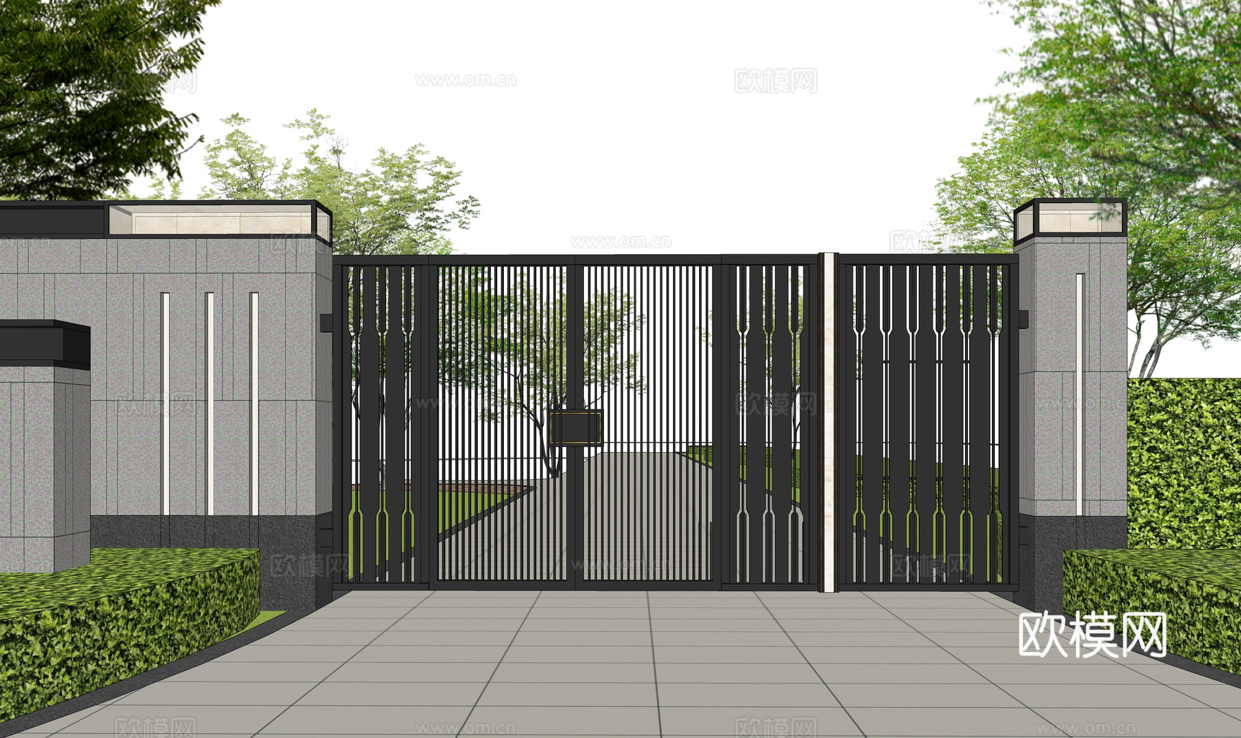 阳光房 草坪灯 景观 屋顶花园 露台 微景观 水池su模型