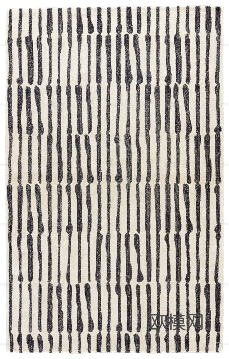 现代轻奢条纹地毯 米色条纹地毯