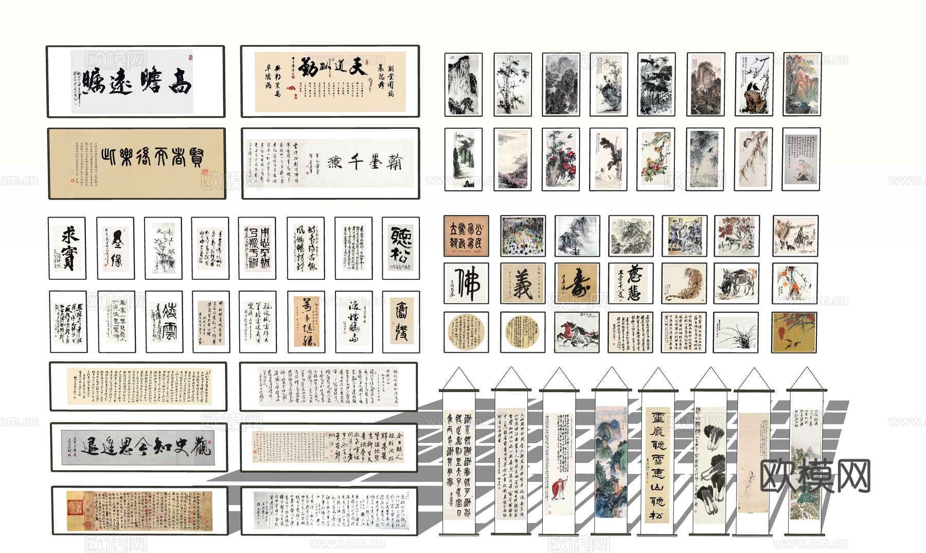 中式字画su模型