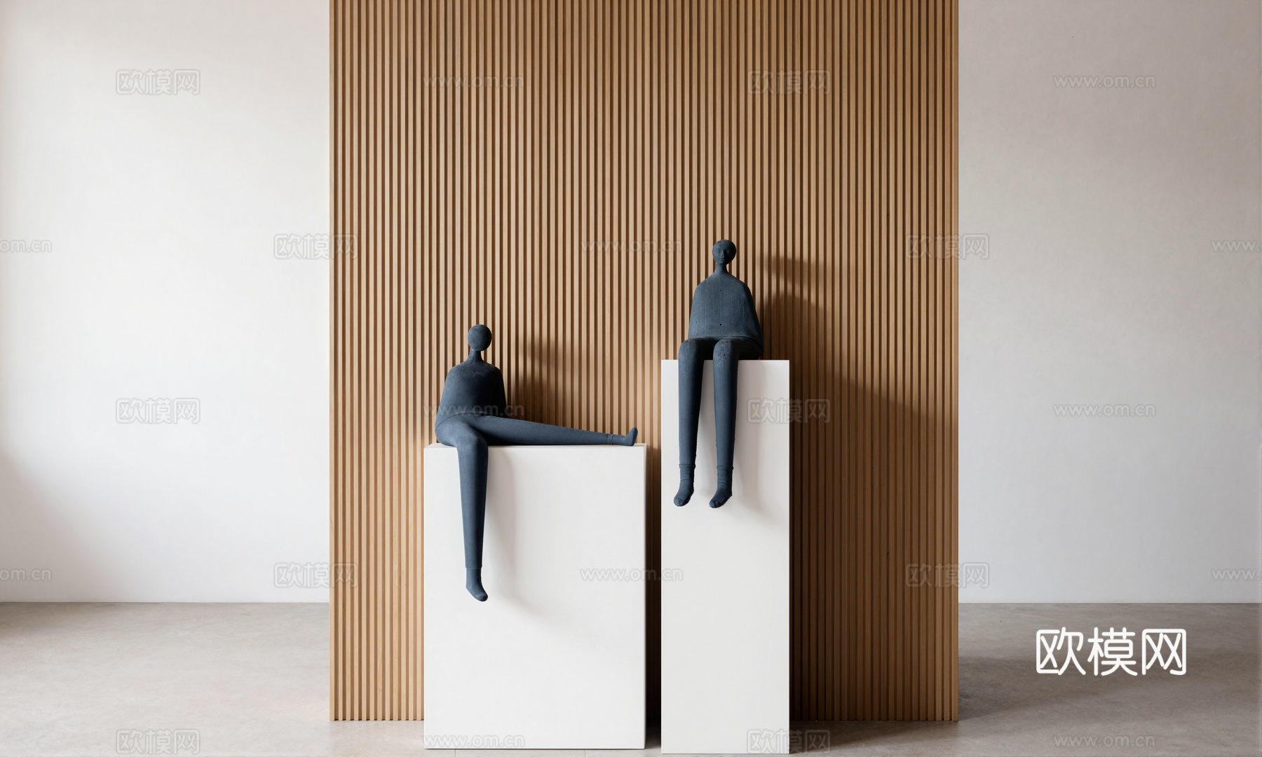 现代人物雕塑su模型