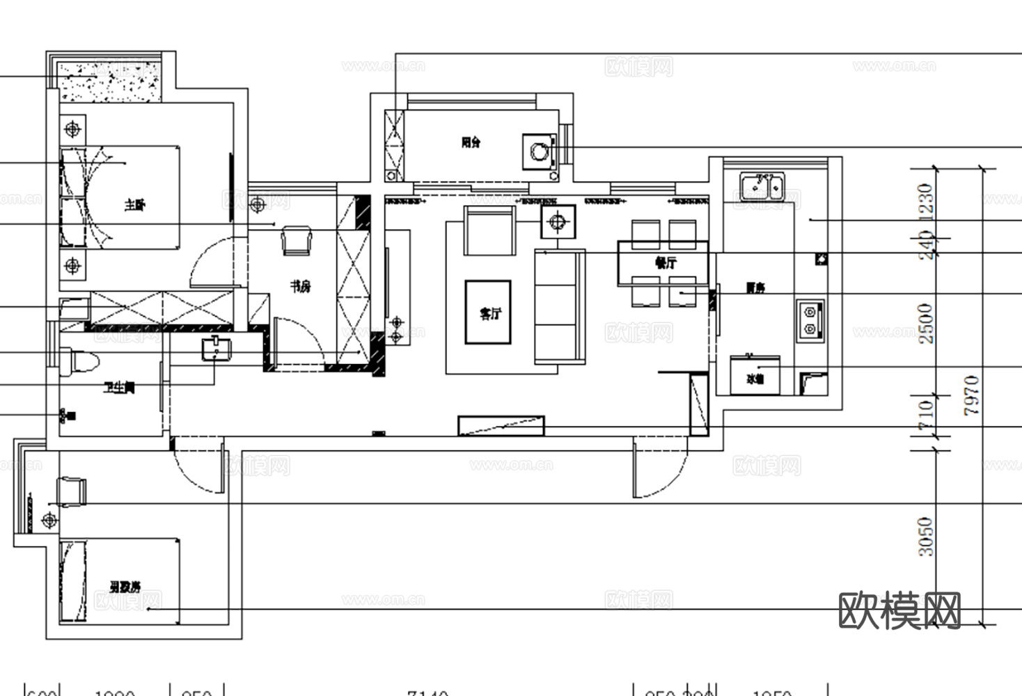10套美式古典风格住在样板间大平层别墅复式CAD施工图效果图cad施工图