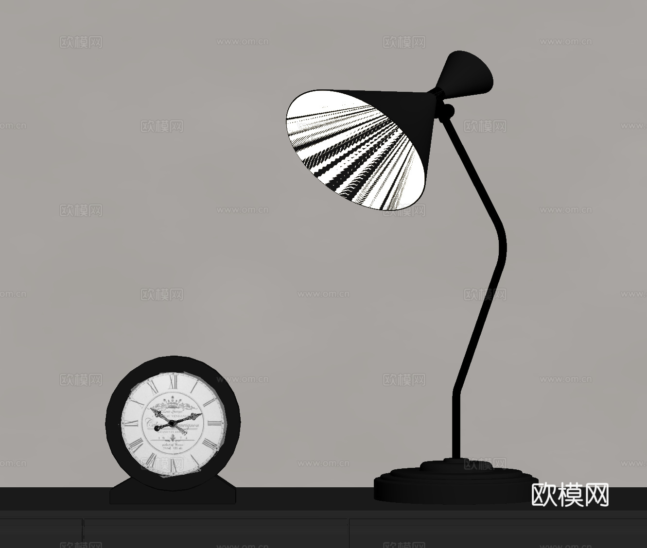 现代轻奢台灯su模型