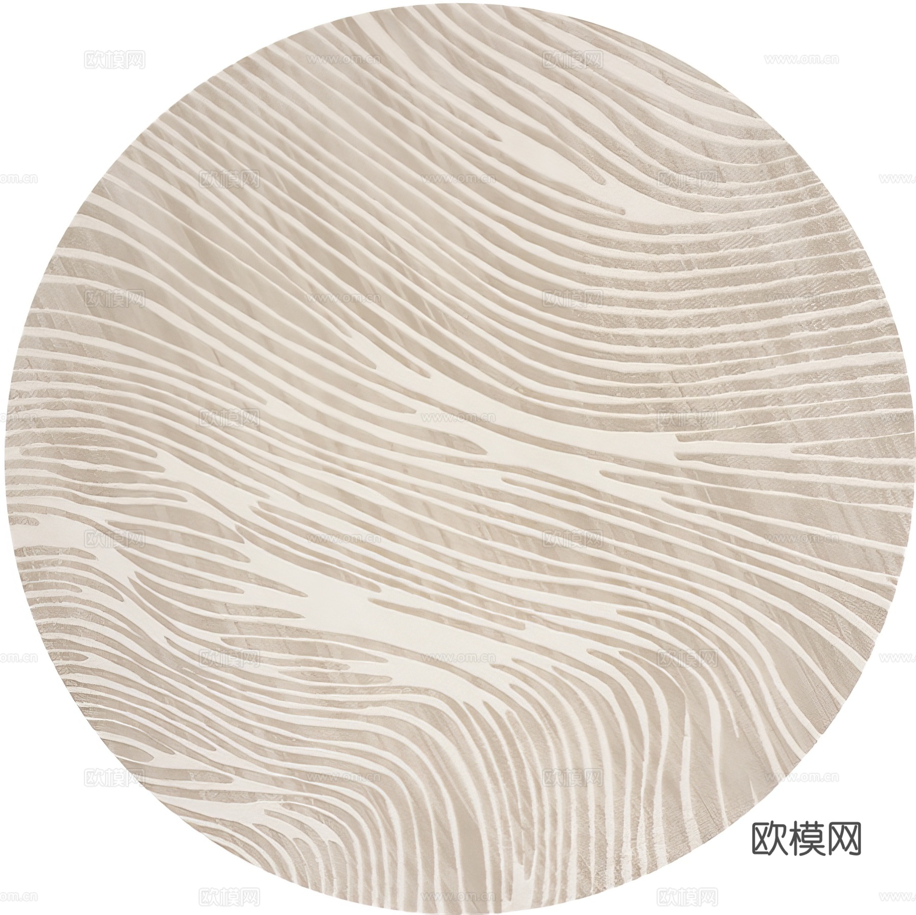 现代奶油风圆形地毯贴图
