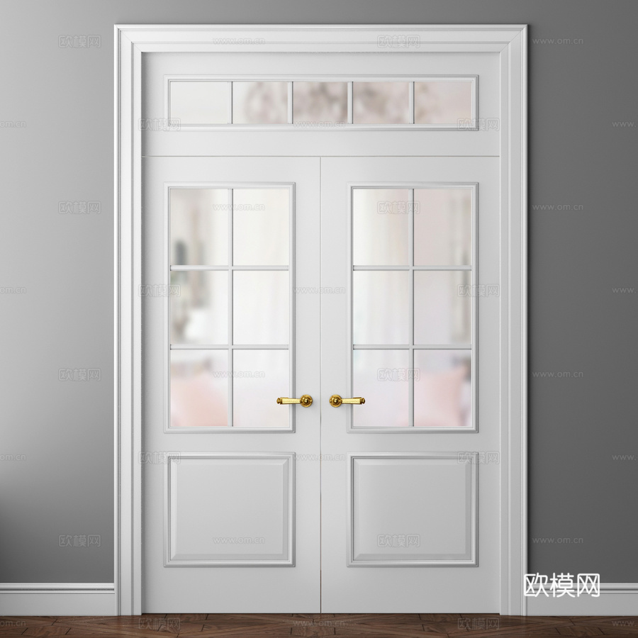 沃尔霍维茨巴黎8121与8122双折门3d模型下载（渲染图1）