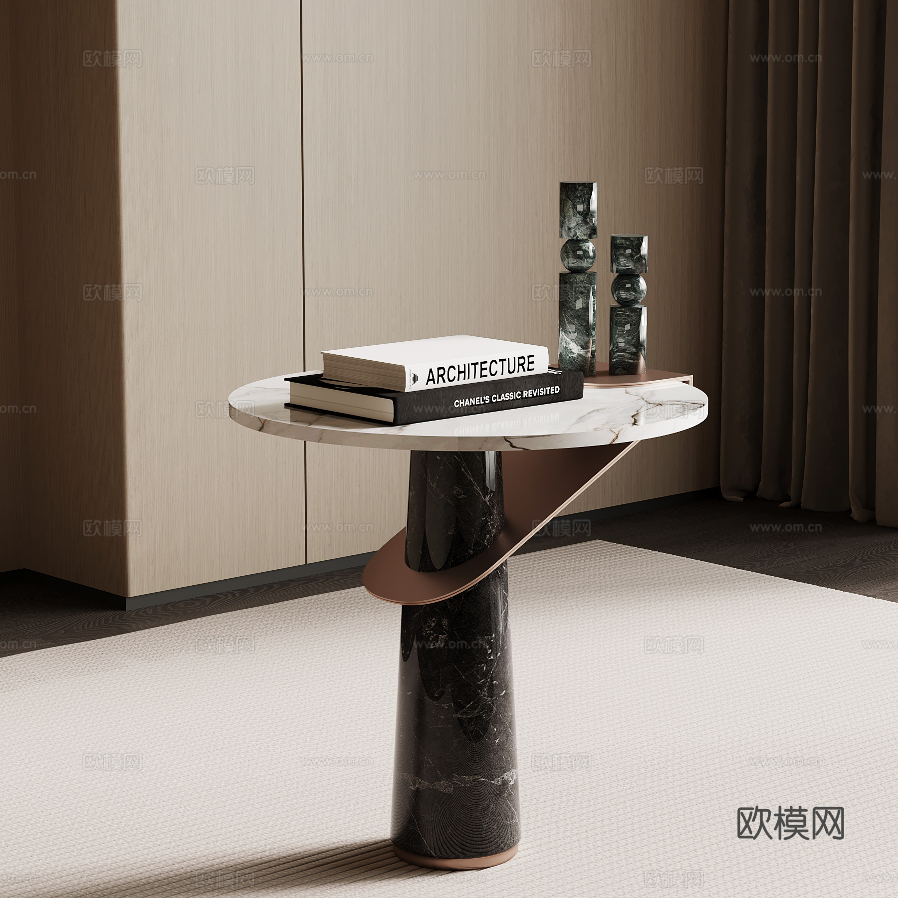 现代意式边几su模型下载（渲染图1）