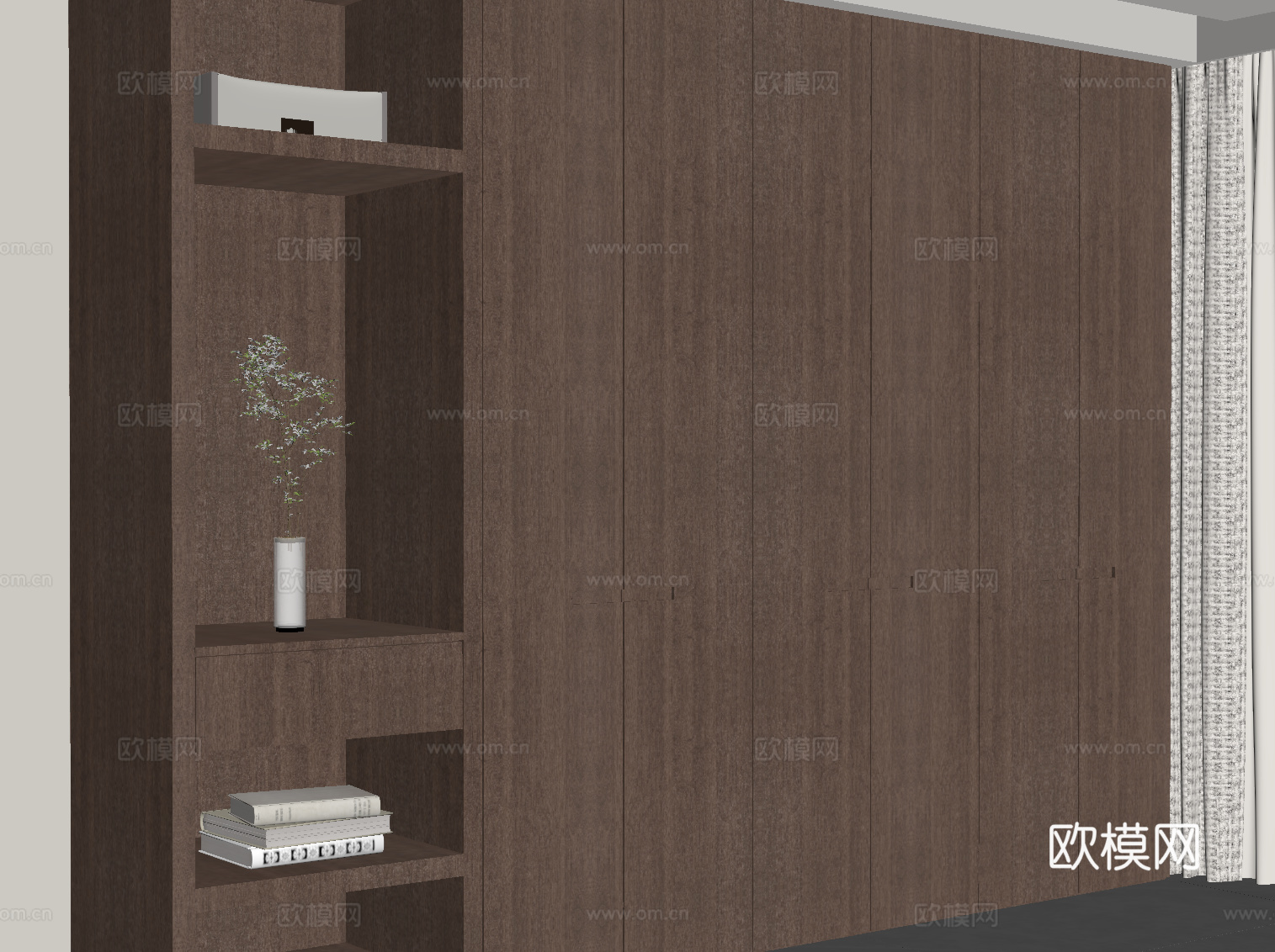 中古风衣柜 成品衣柜su模型