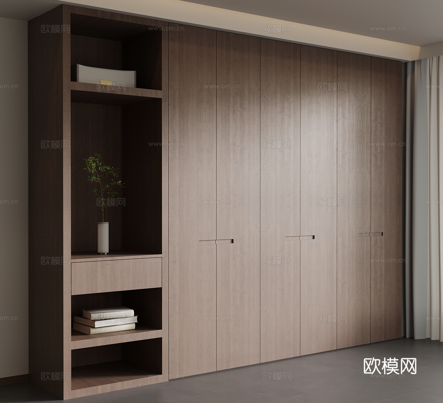 中古风衣柜 成品衣柜su模型