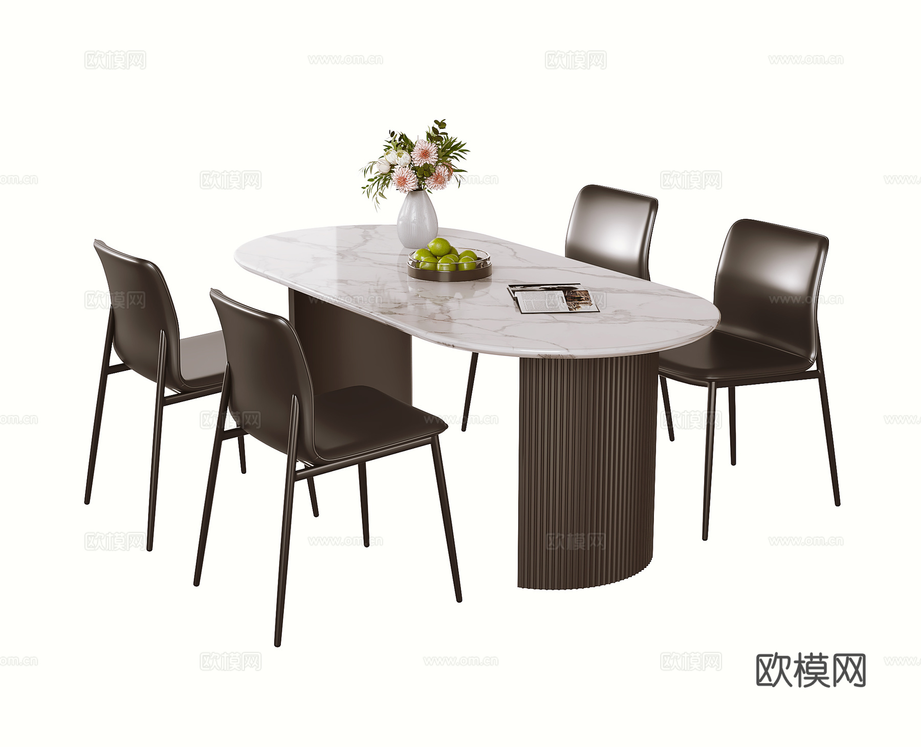 意式餐桌椅 餐桌su模型
