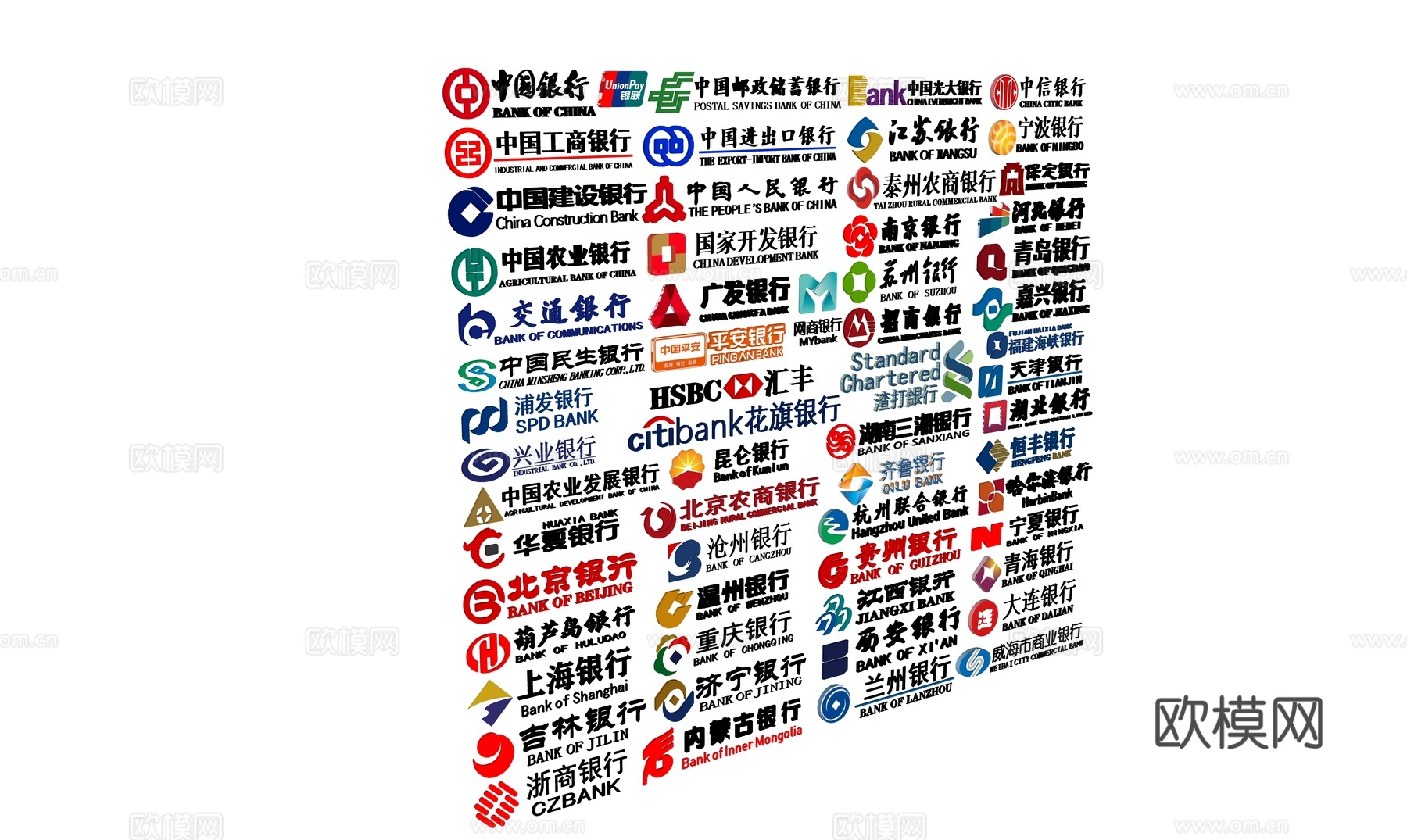 现代银行标志商标su模型