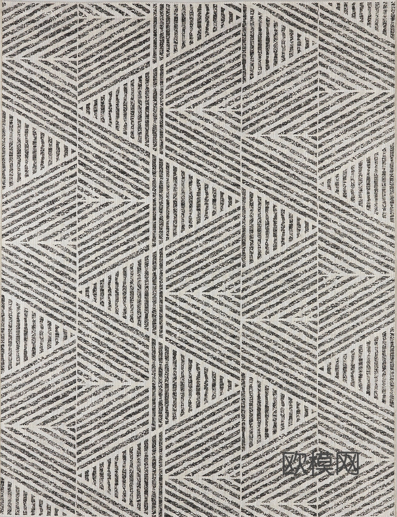 无缝深灰色针织肌理几何条纹地毯