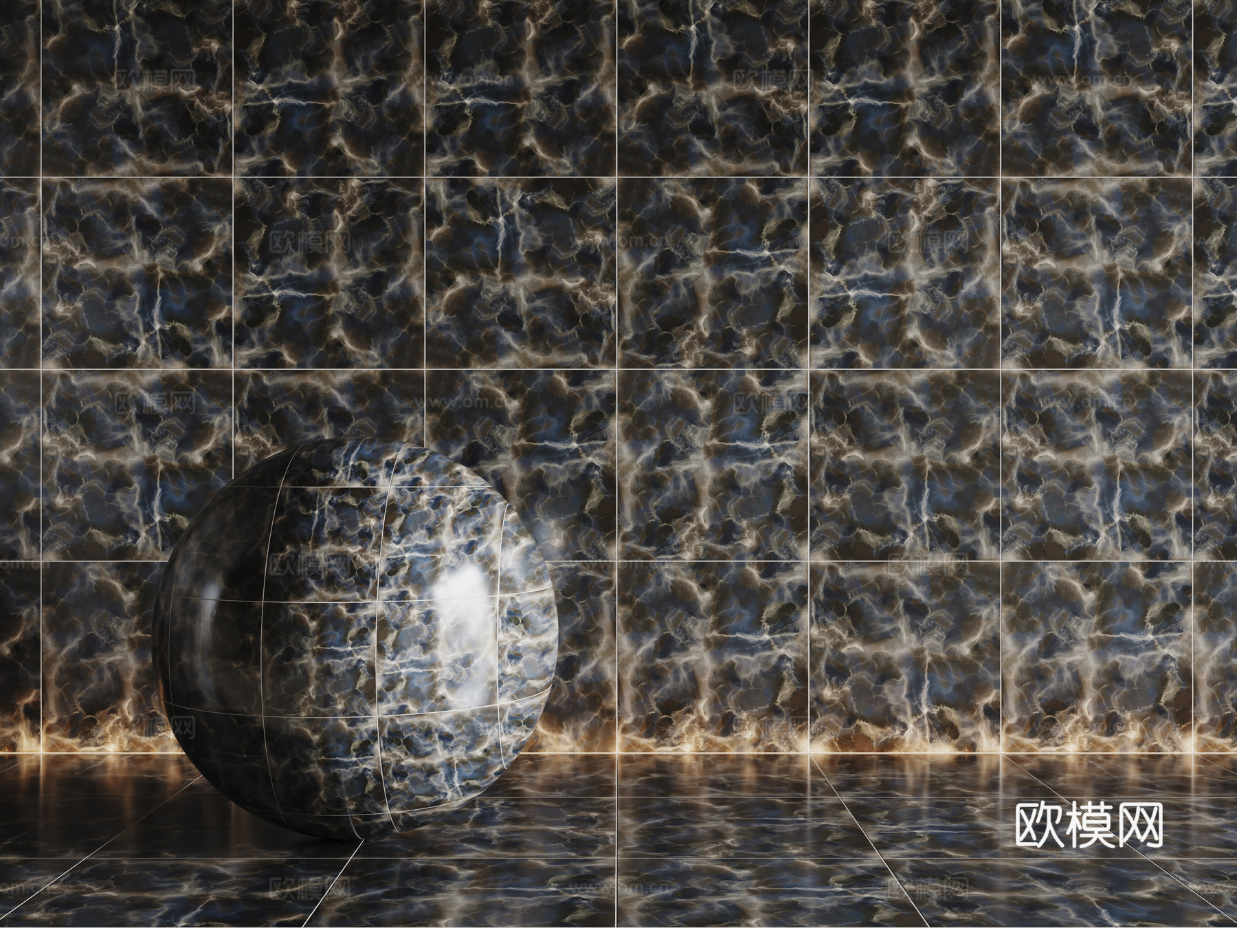 现代蓝色瓷砖 厨房瓷砖 洗手间瓷砖 地砖 墙砖su模型