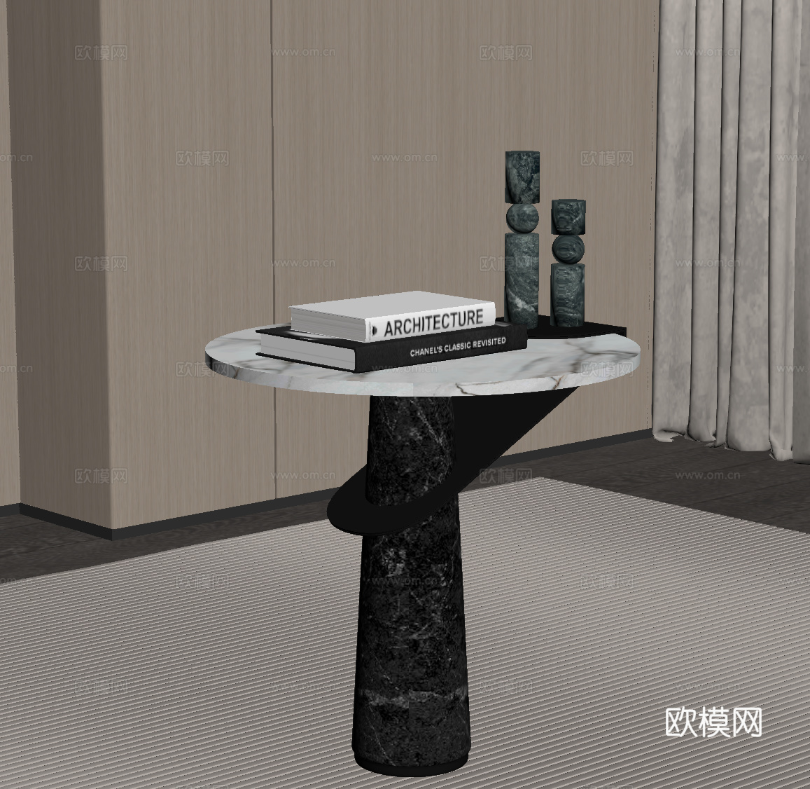 现代意式边几su模型下载（渲染图2）