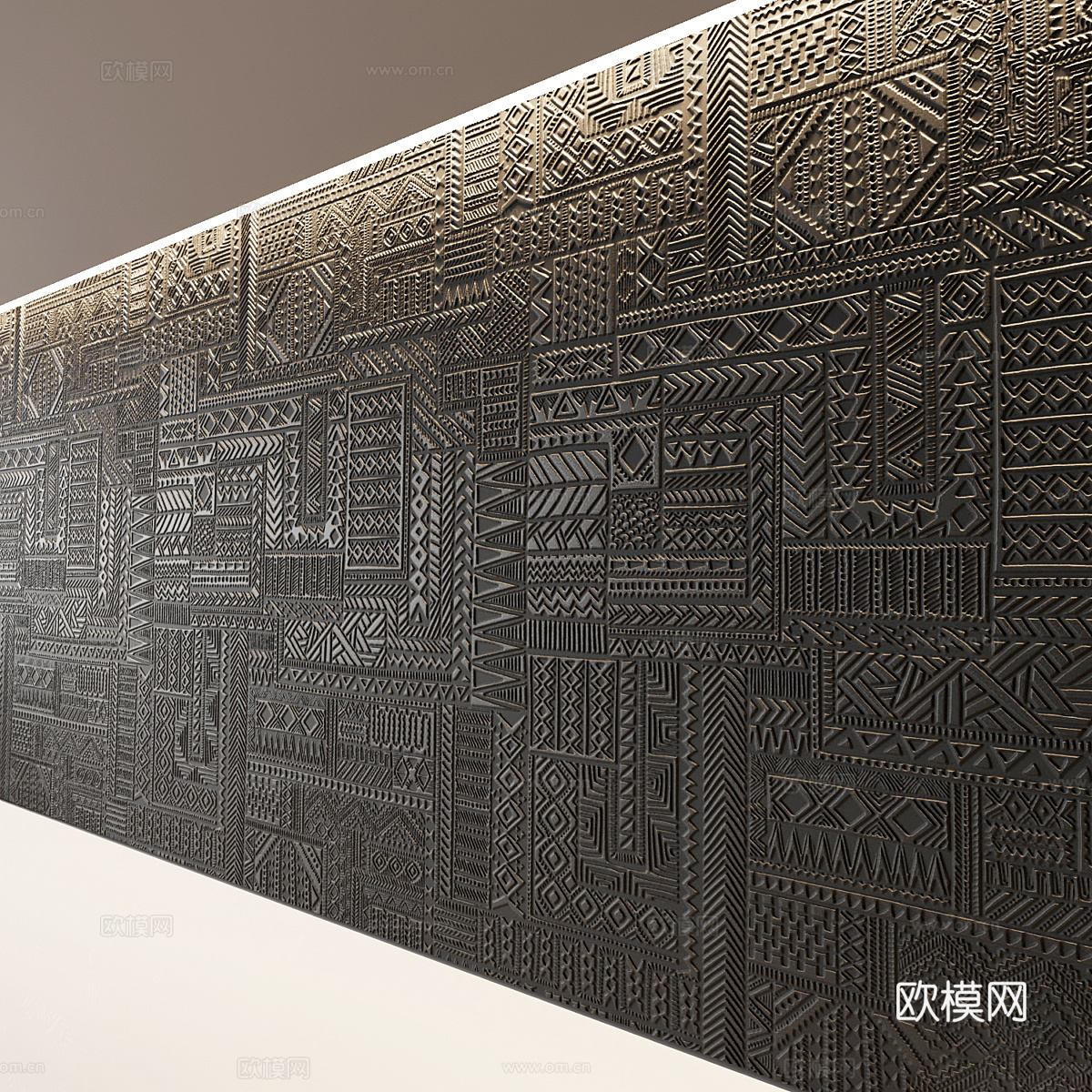 新中式侘寂墙面装饰材料3d模型下载（渲染图6）