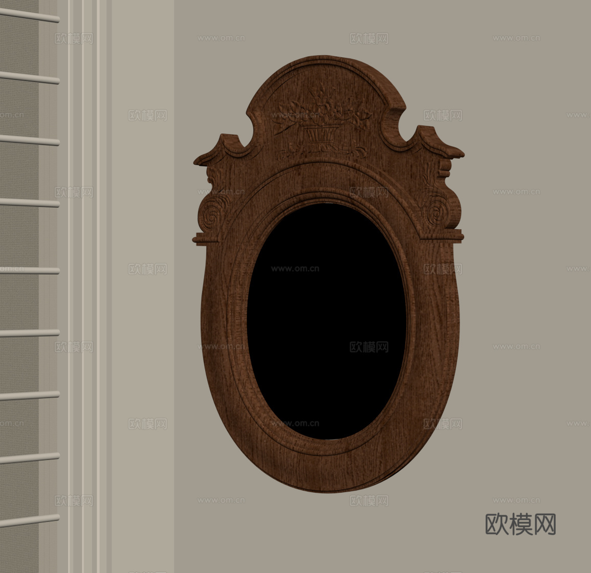 中古风镜子su模型