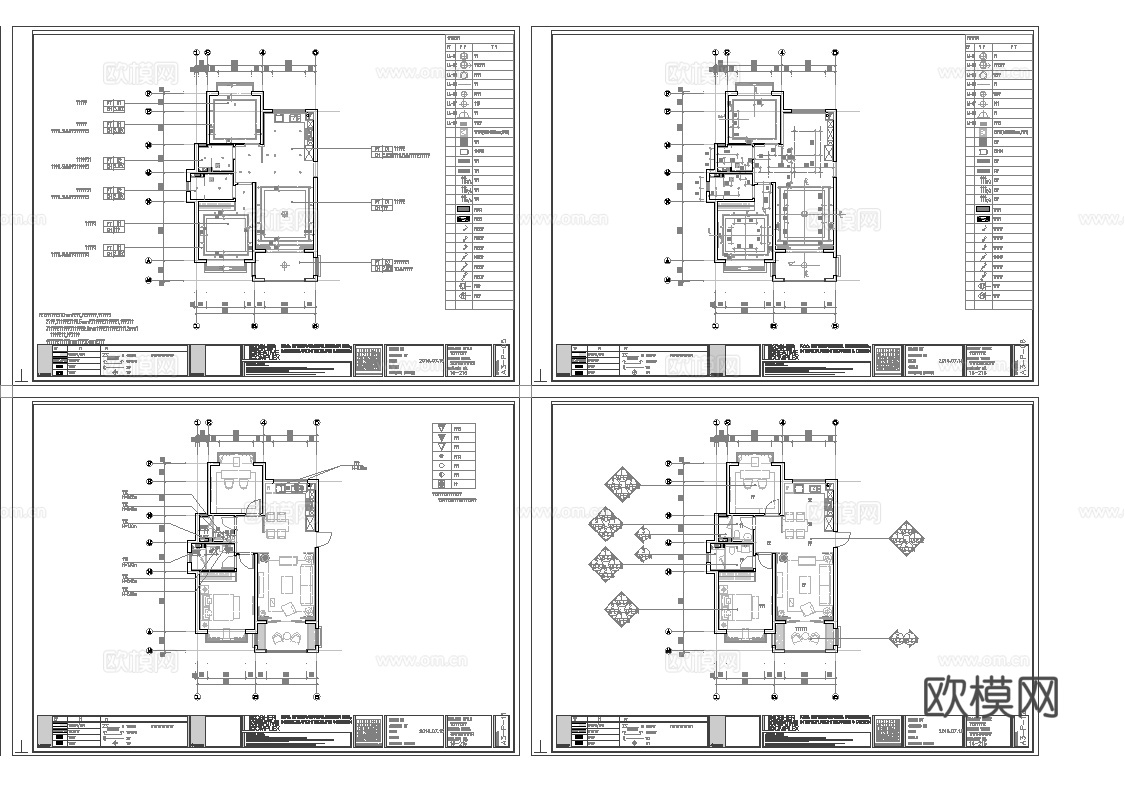 样板间 最新全套施工图合集cad施工图