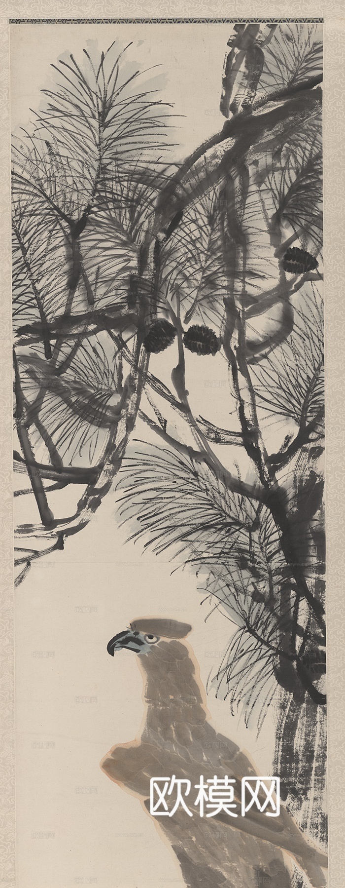 齐白石写意水墨画，近现代水墨画 老鹰1