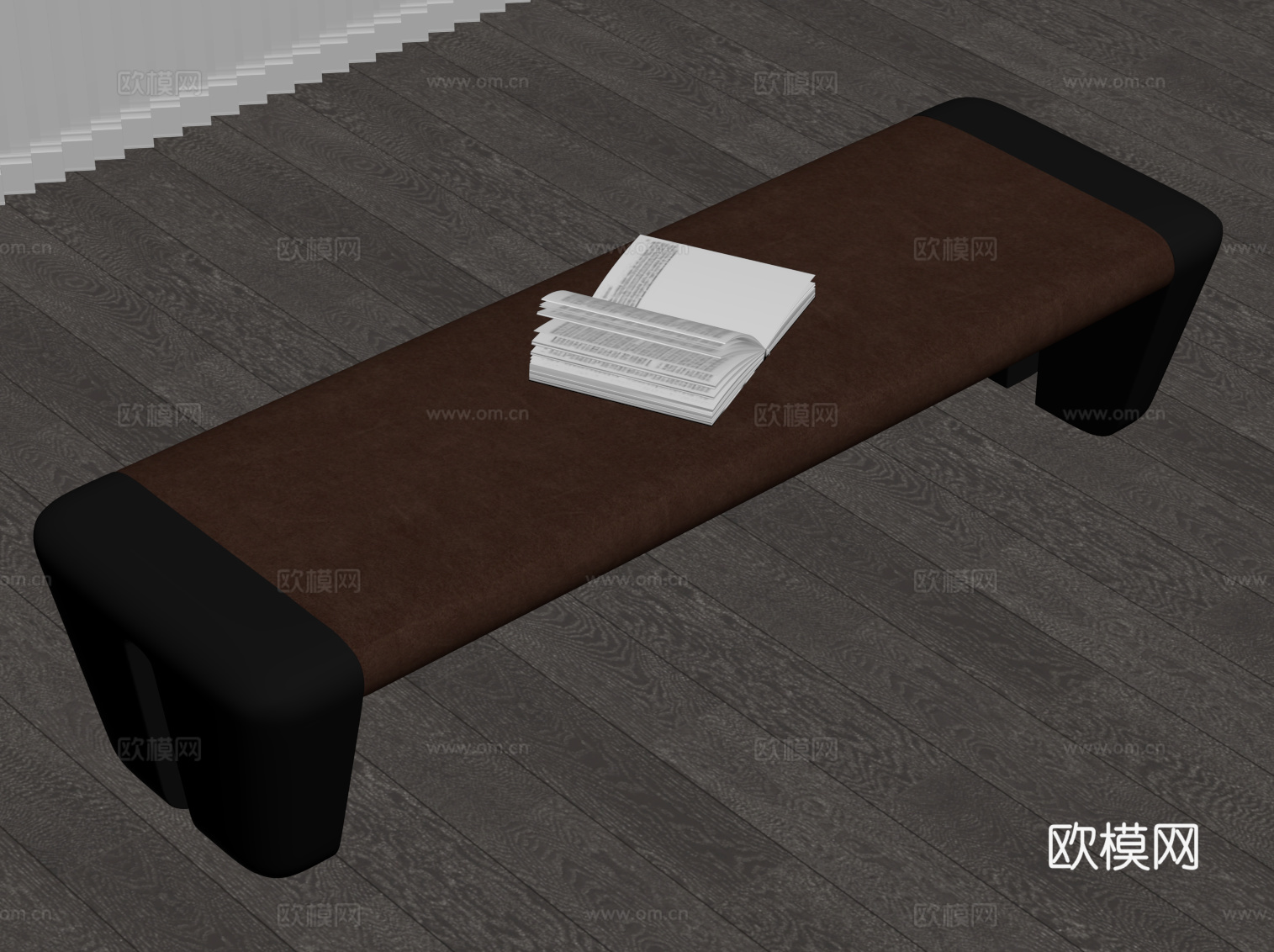 现代意式换鞋凳 床尾凳 沙发凳su模型