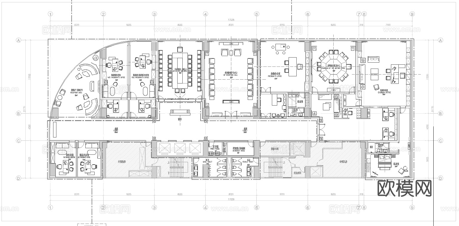1000平办公室 最新全套施工图合集cad施工图