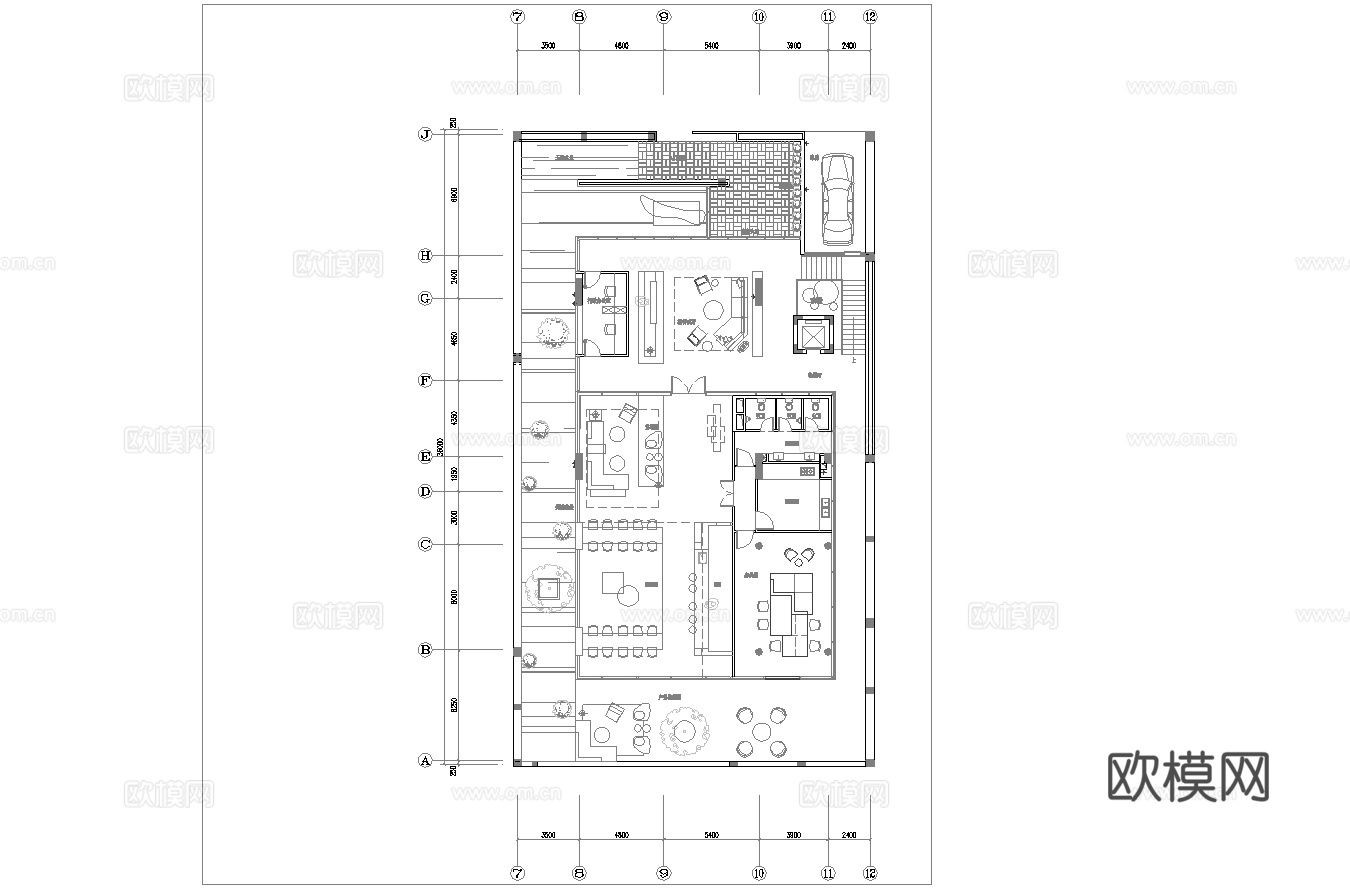 办公会所 最新全套施工图合集cad施工图