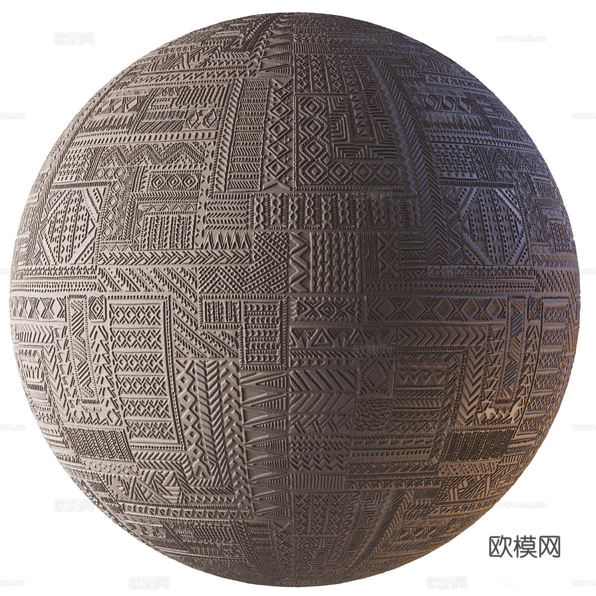 新中式侘寂墙面装饰材料3d模型下载（渲染图4）