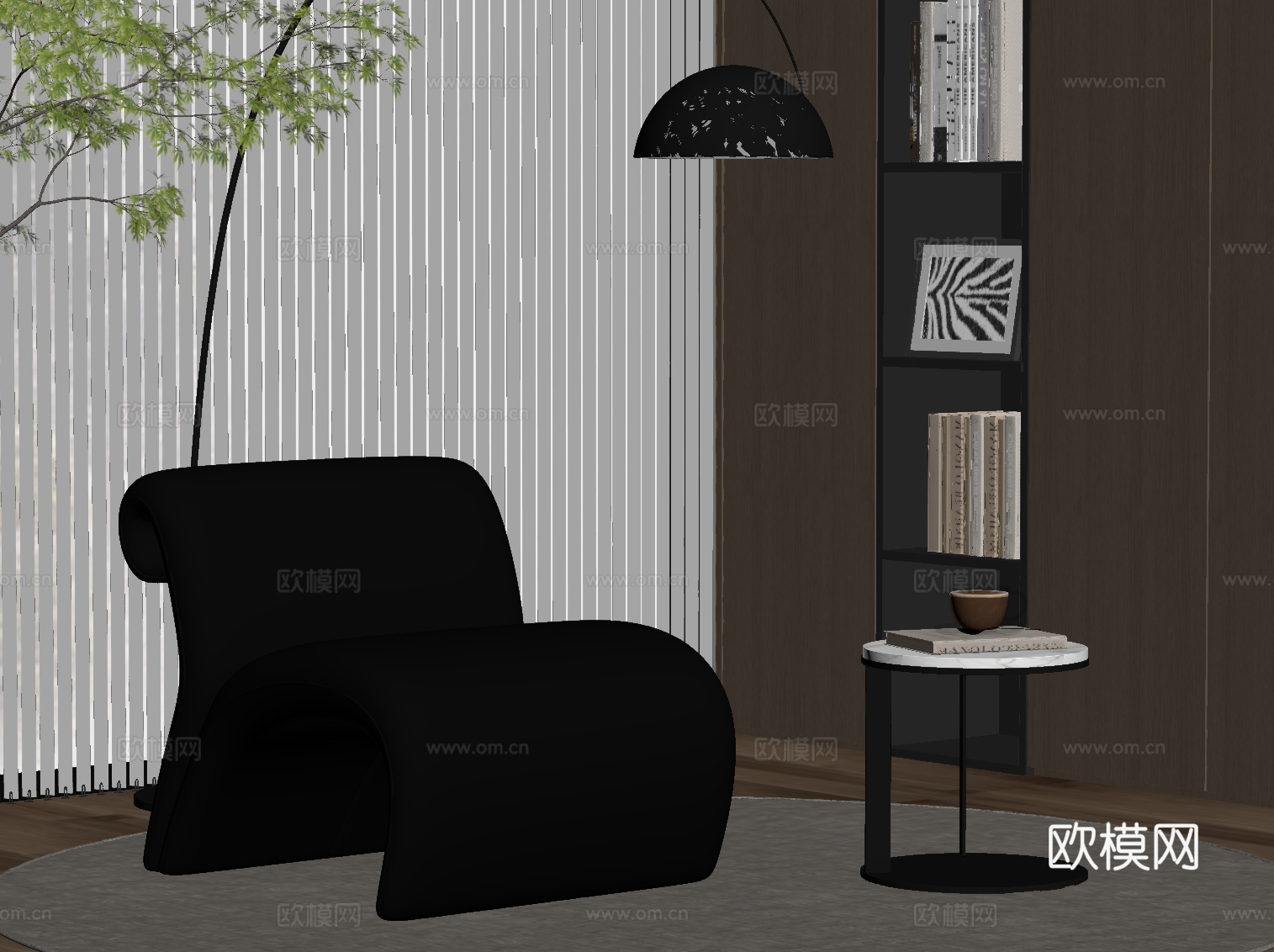 现代意式休闲椅 休闲沙发su模型