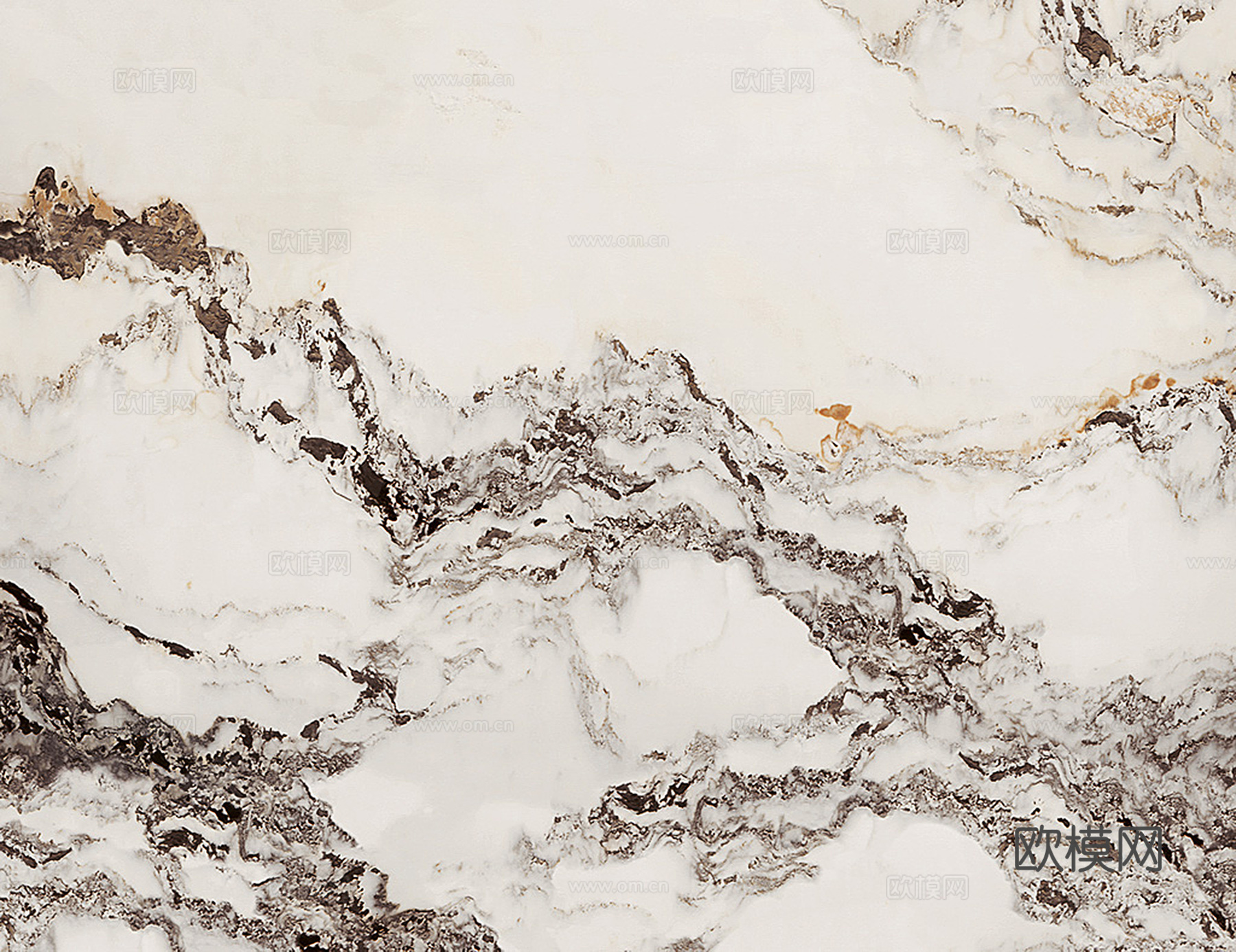 现代新中式山水大理石 白色山水纹理大理石