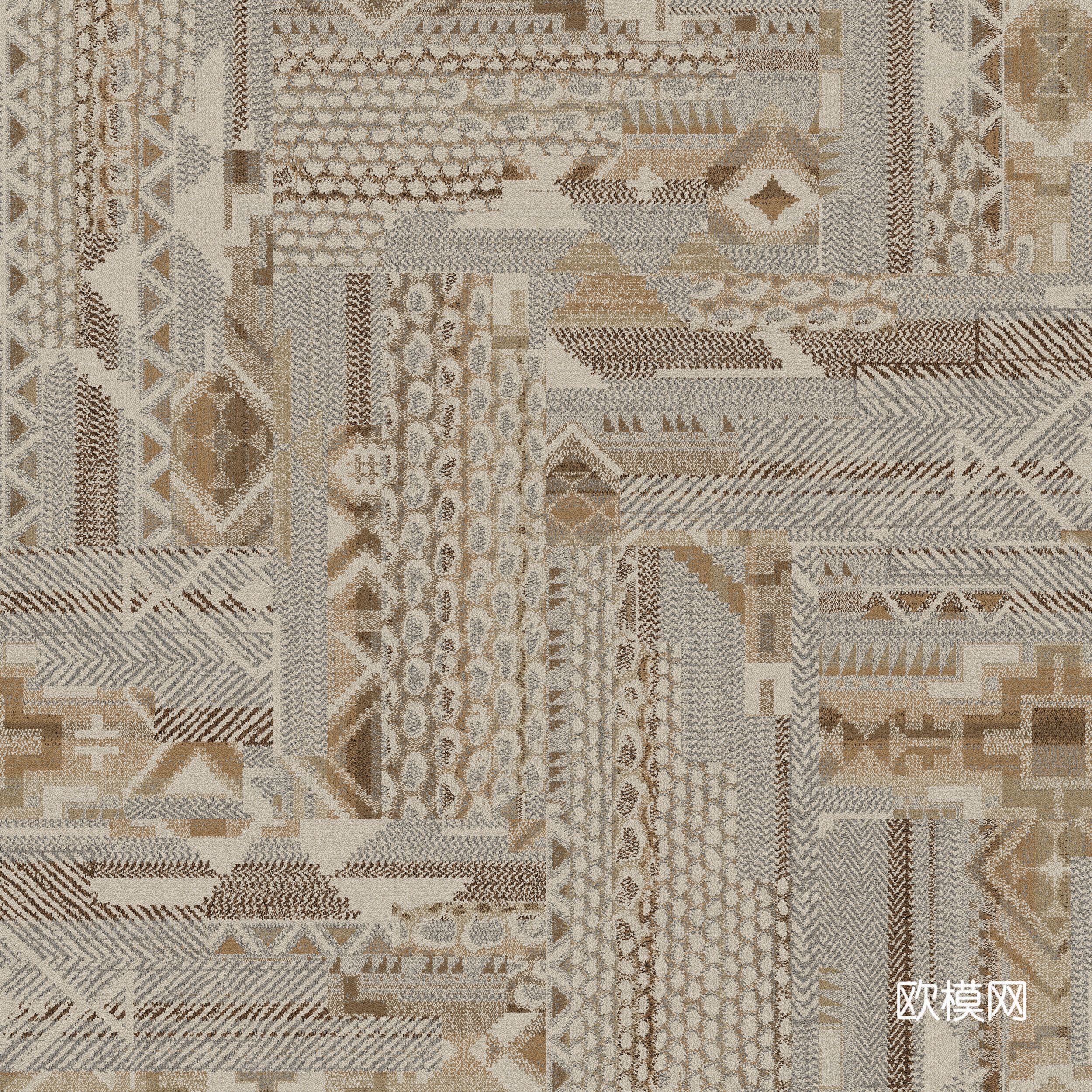 现代条纹地毯贴图